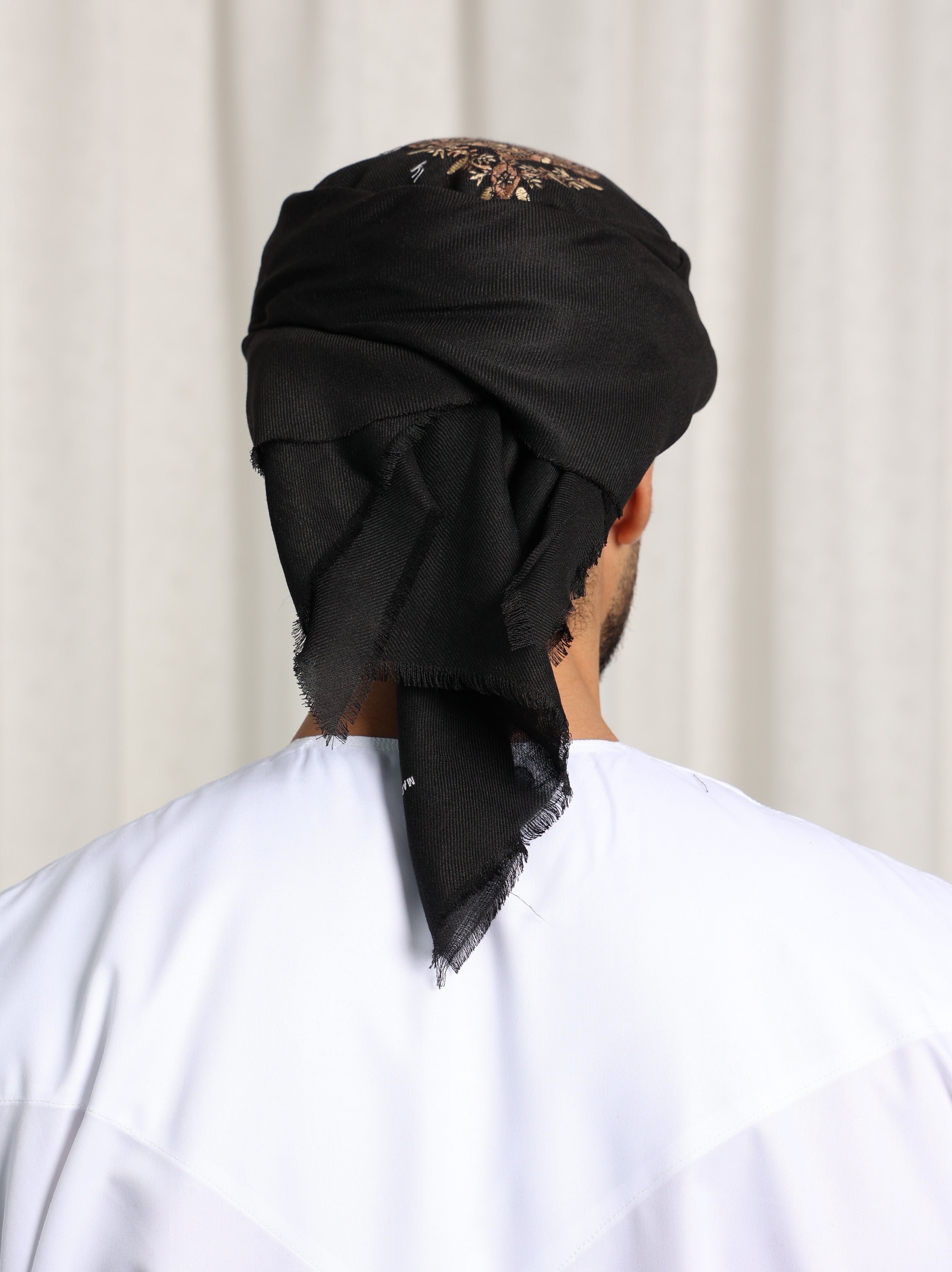 Mens Black Ready Made Yemeni Shemagh