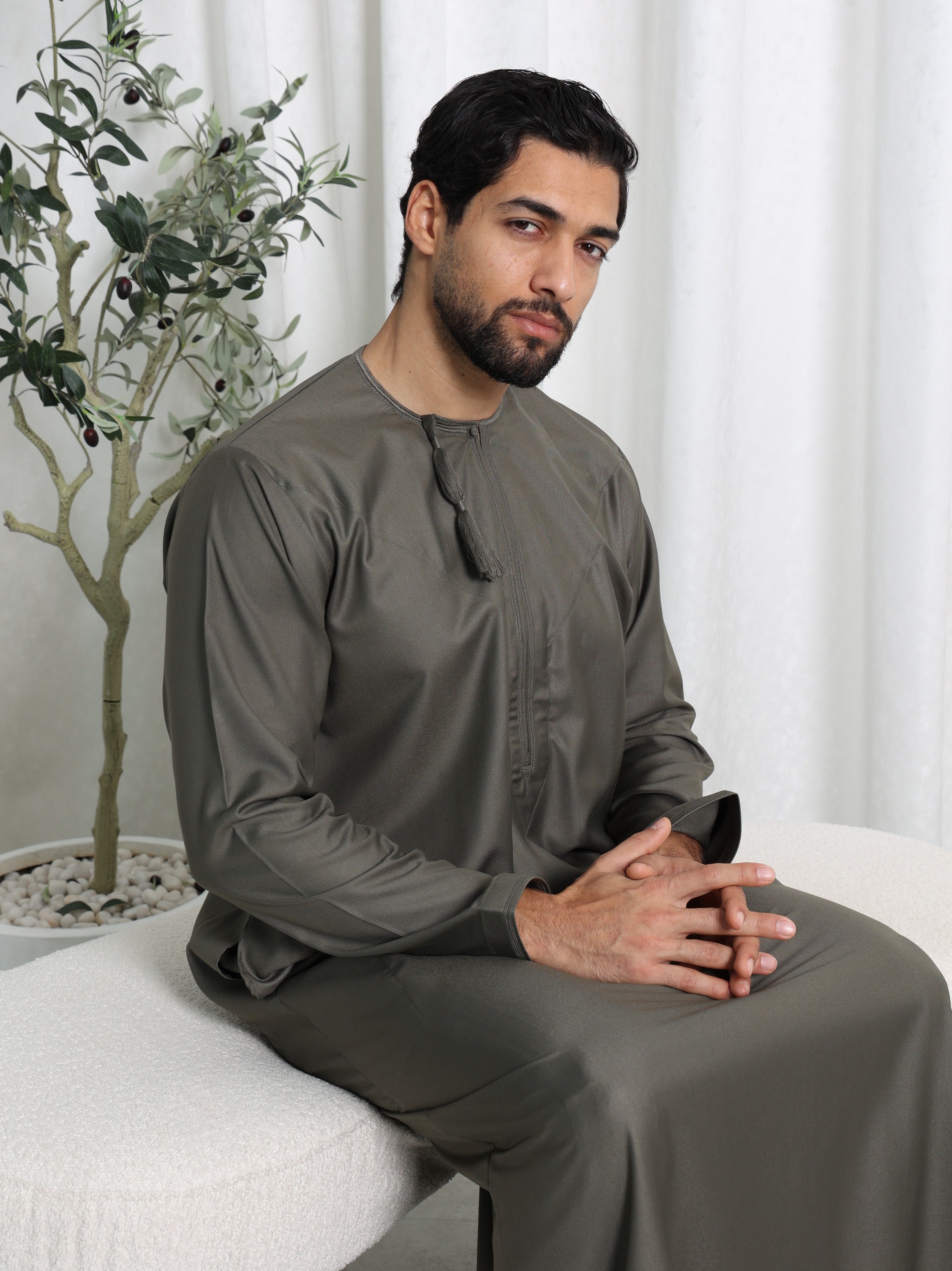 Olive Green Omani Thobe