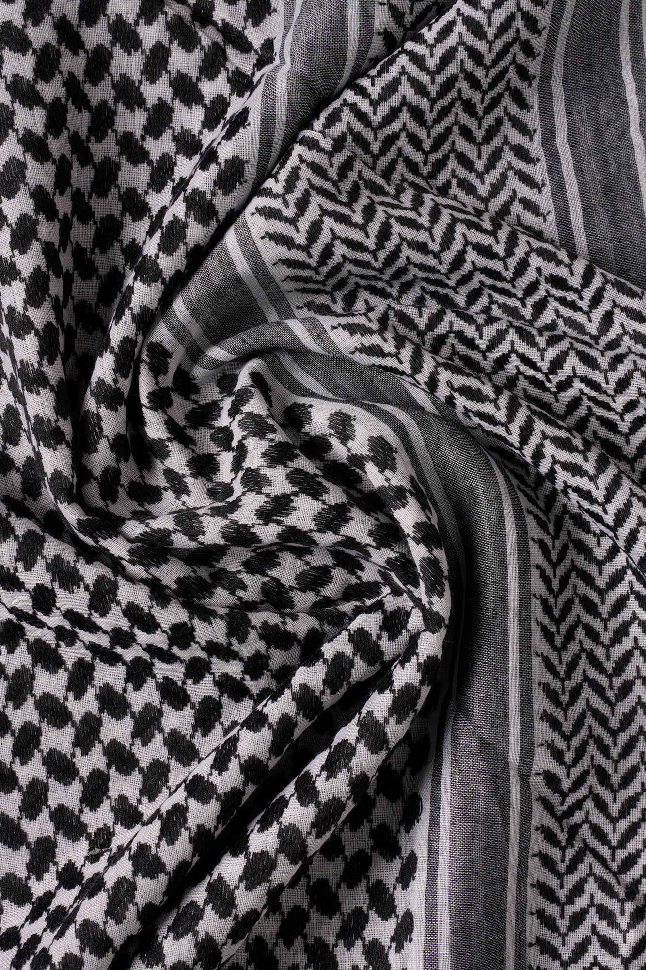Black and White Arab Shemagh Headscarf
