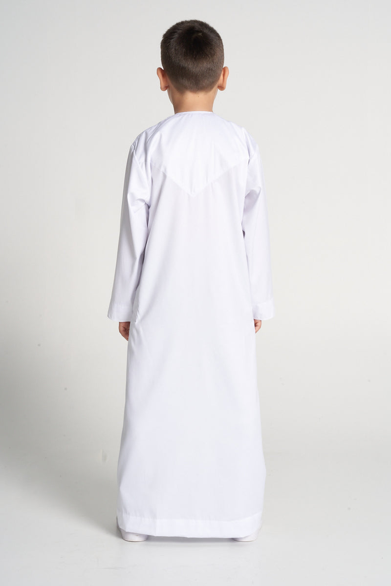 Kids White Emirati Thobe
