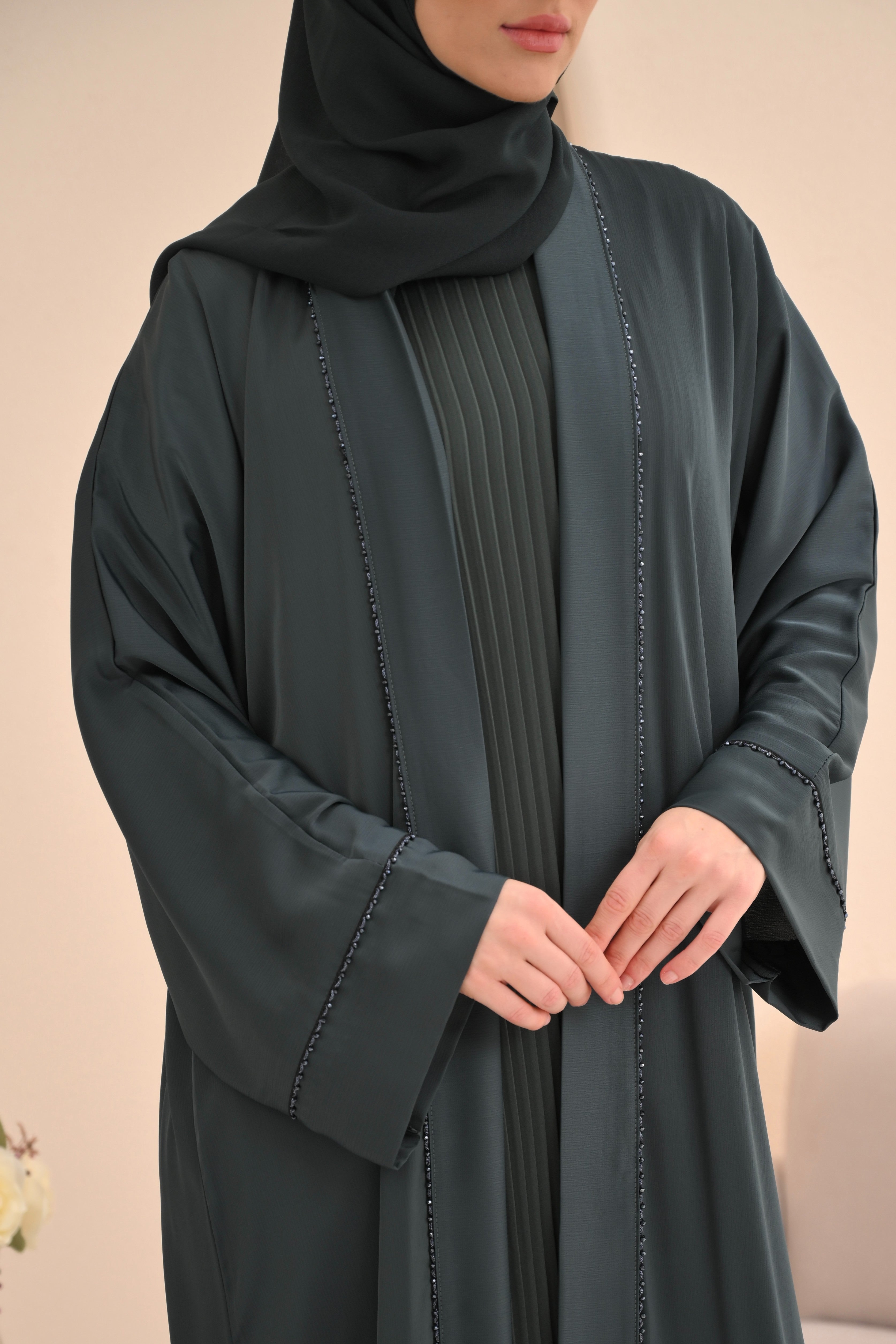 Forest Green Luxury Embellished Abaya