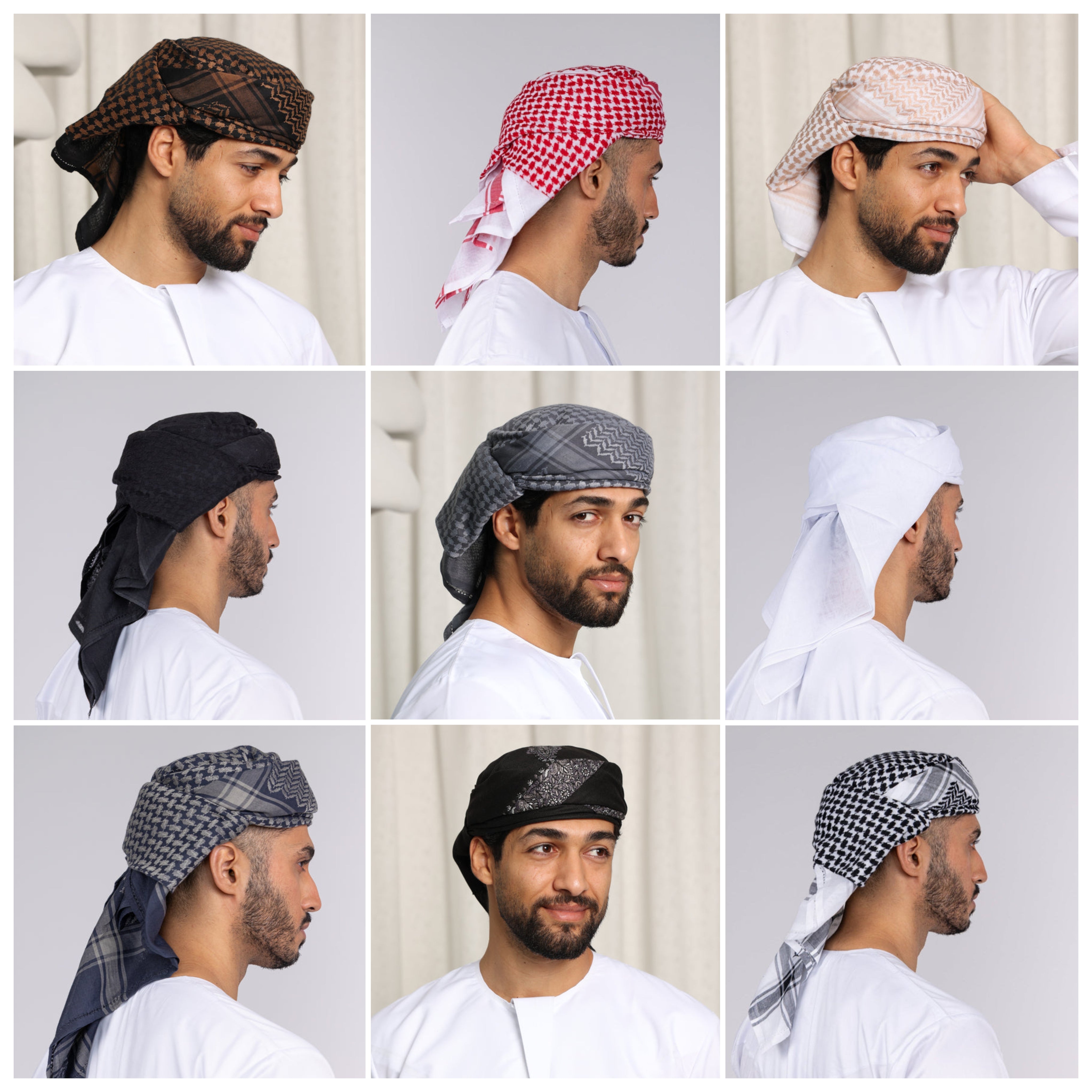 Ready Made Pre-Wrapped & Stitched Shemagh