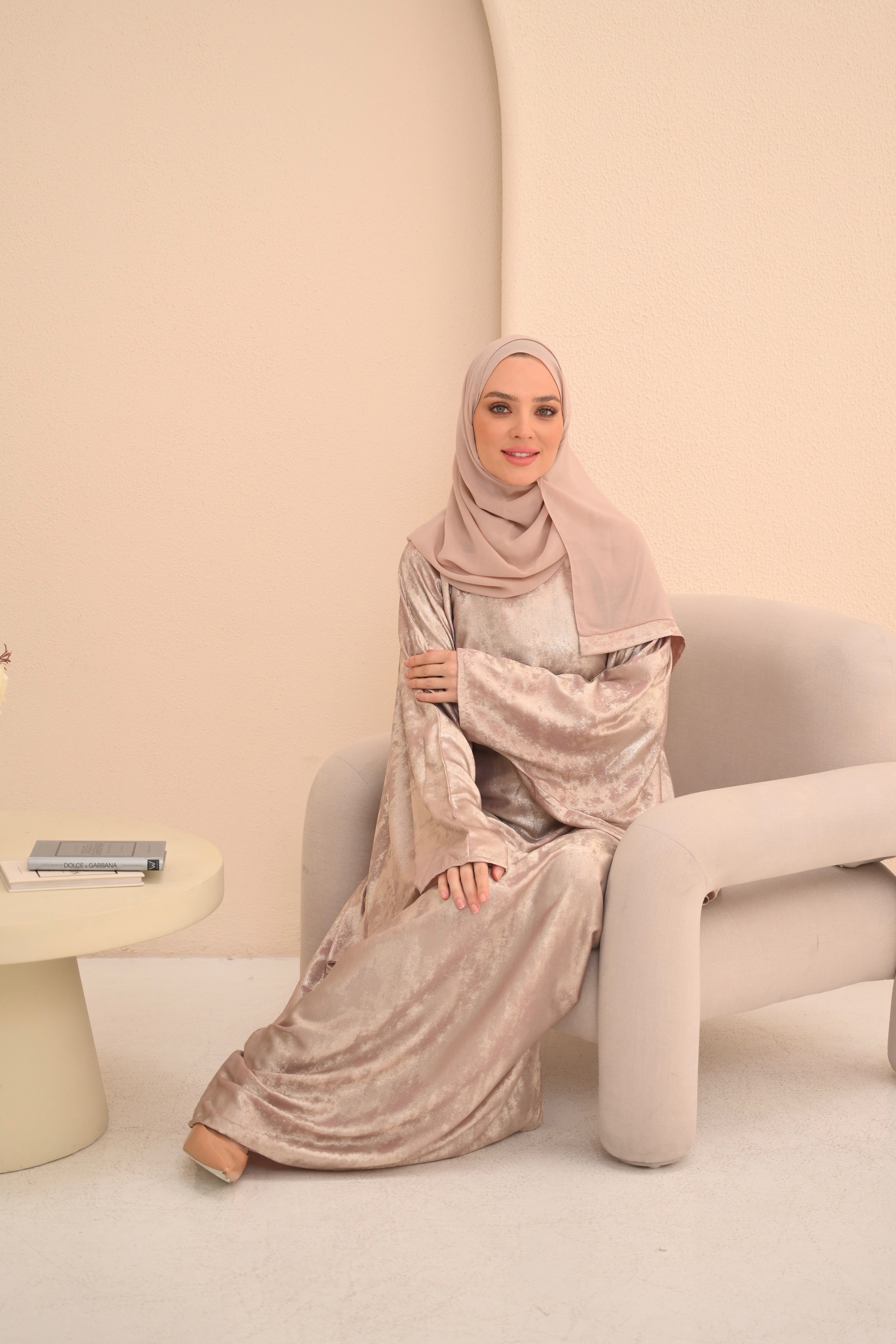 Pink Textured Farasha Abaya