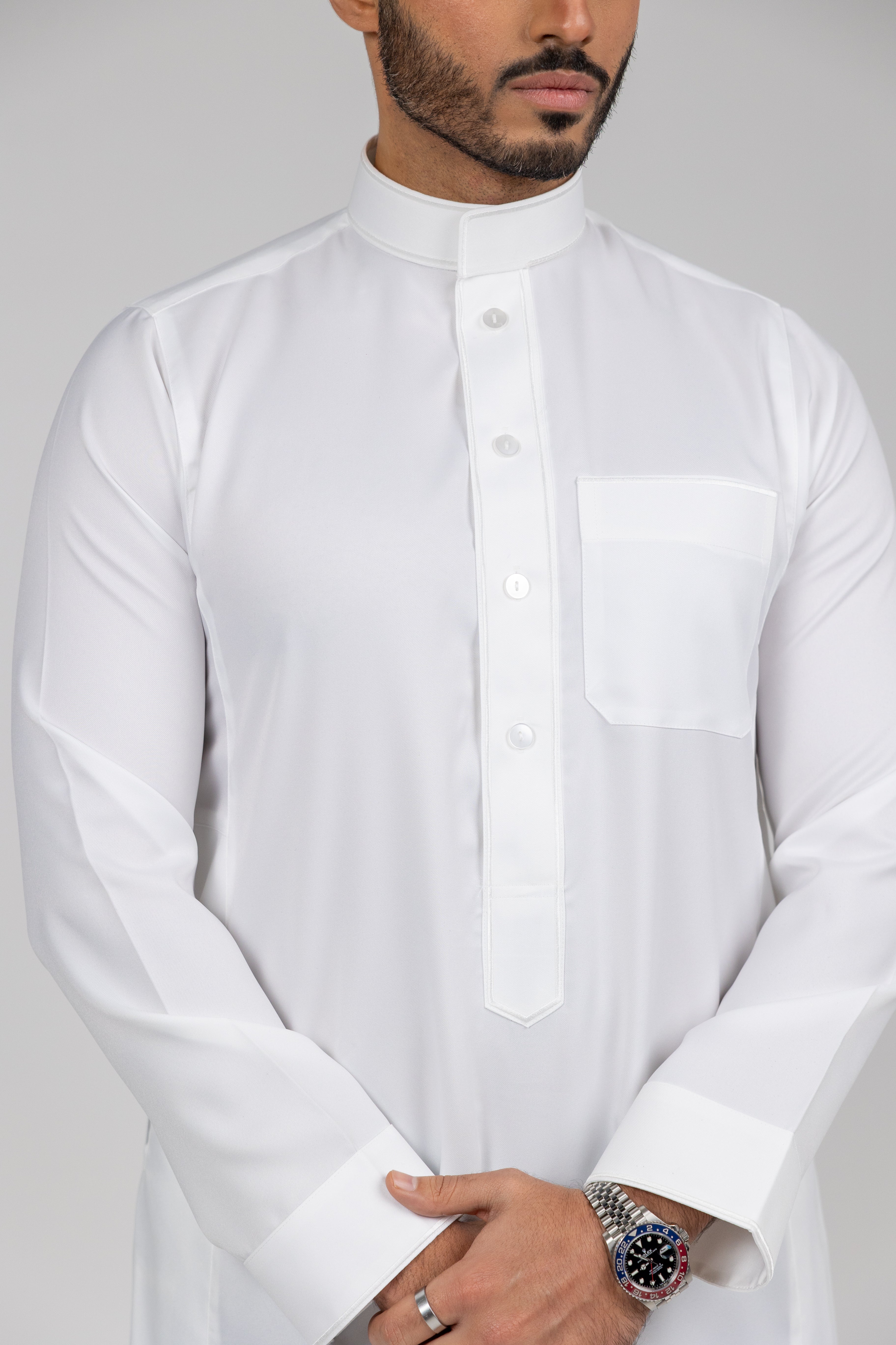 Cream Al Aseel Embroidered Thobe