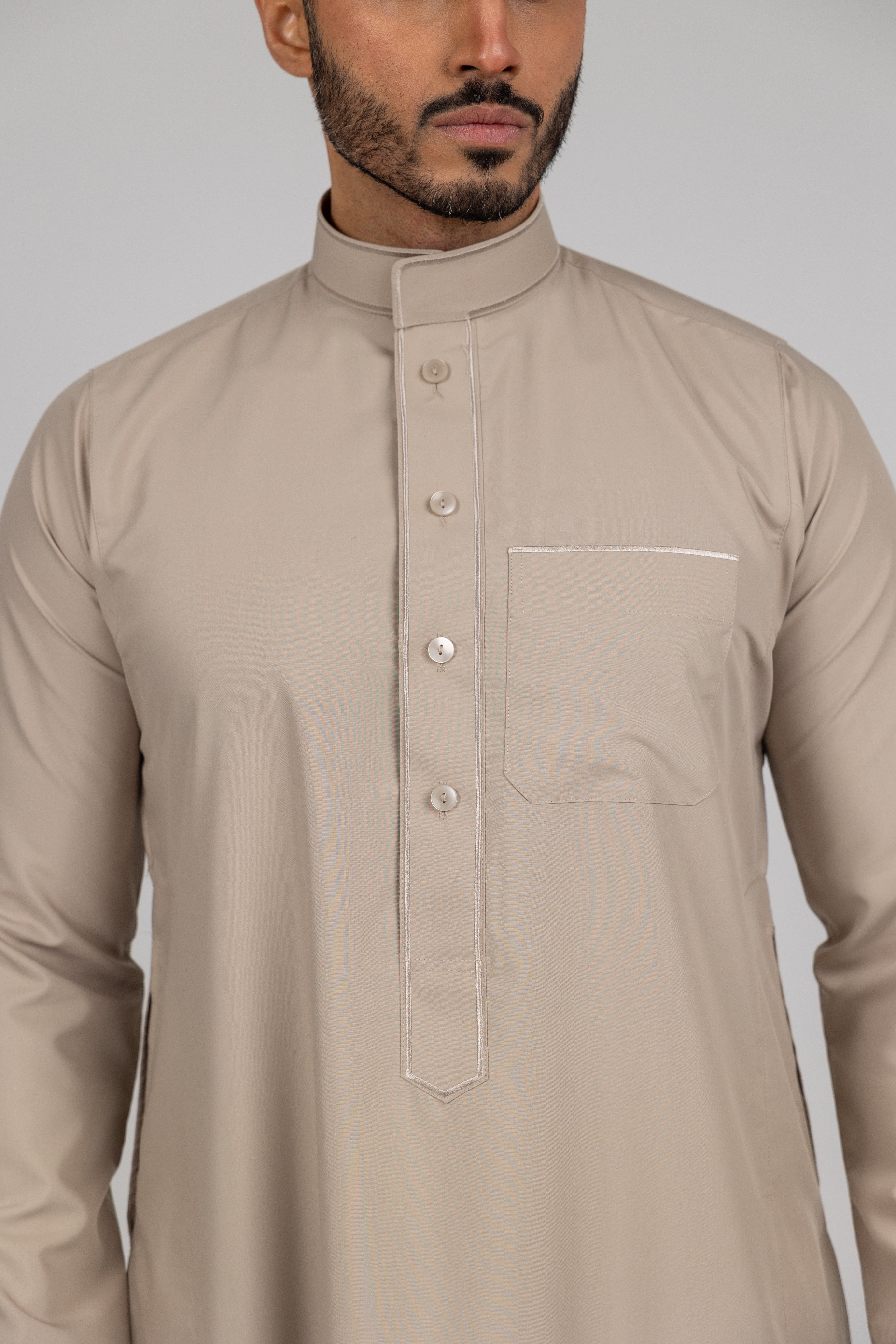 Beige Al-Aseel Embroidered Thobe