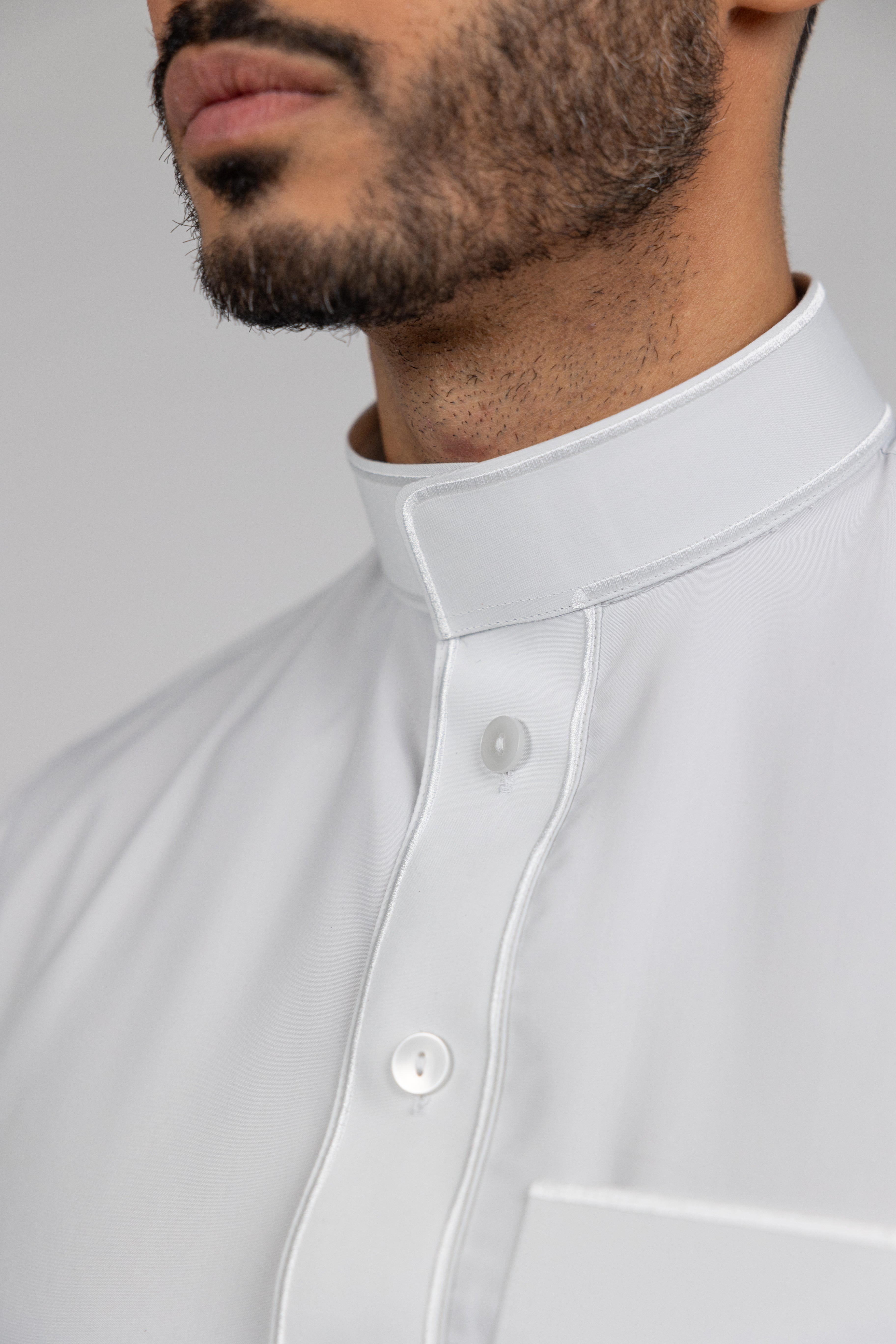 Ivory Al-Aseel Embroidered Thobe
