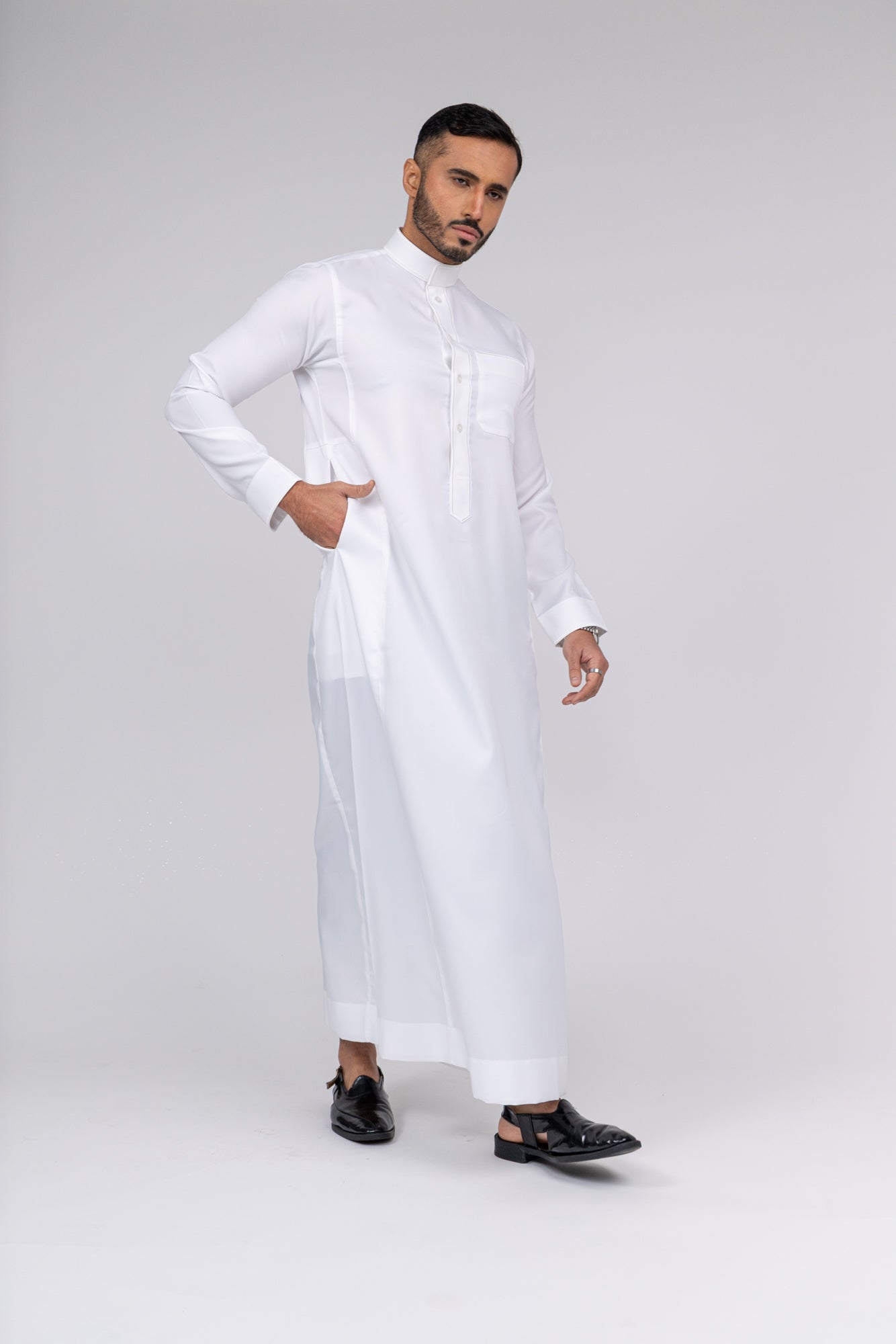 Cream Al Aseel Embroidered Thobe