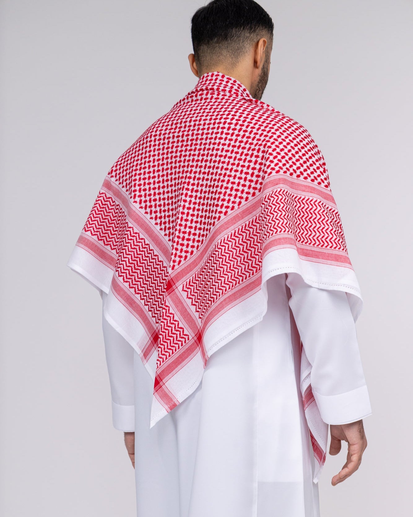 Red & White Arab Shemagh Headscarf