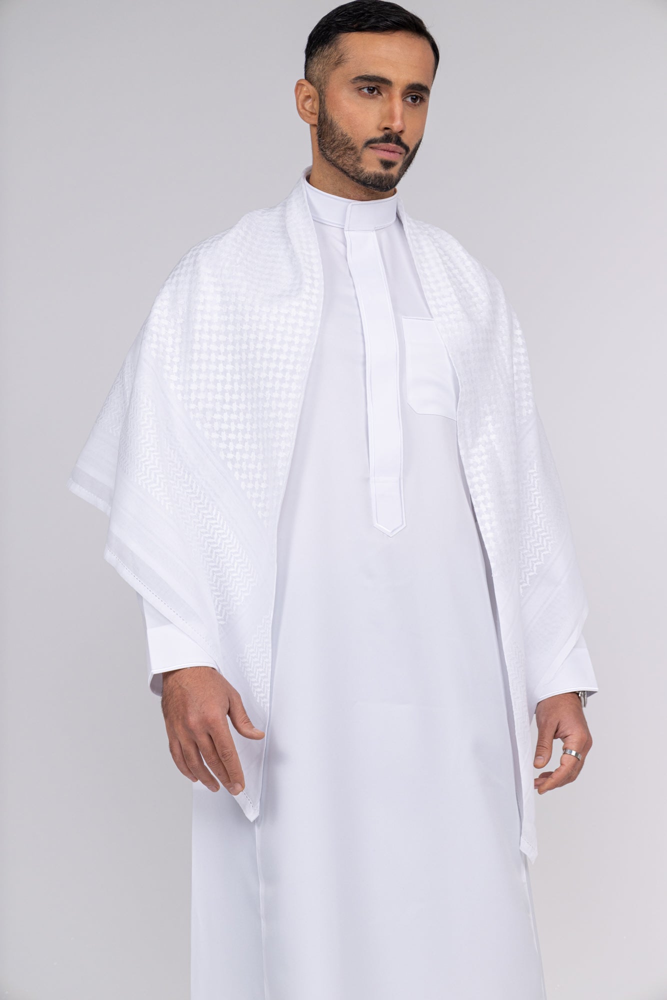 White Arab Shemagh Headscarf 100% Cotton