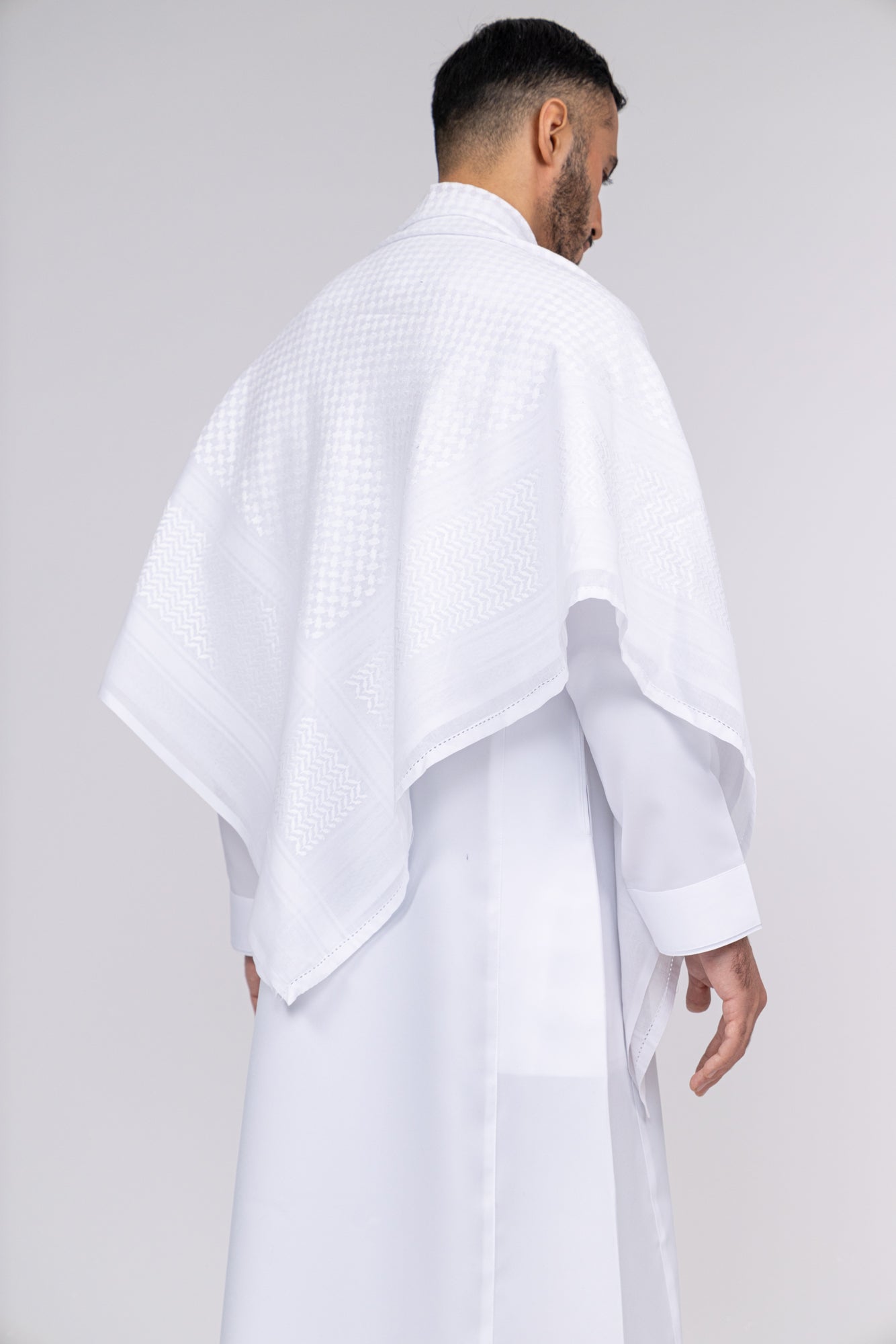 White Arab Shemagh Headscarf 100% Cotton