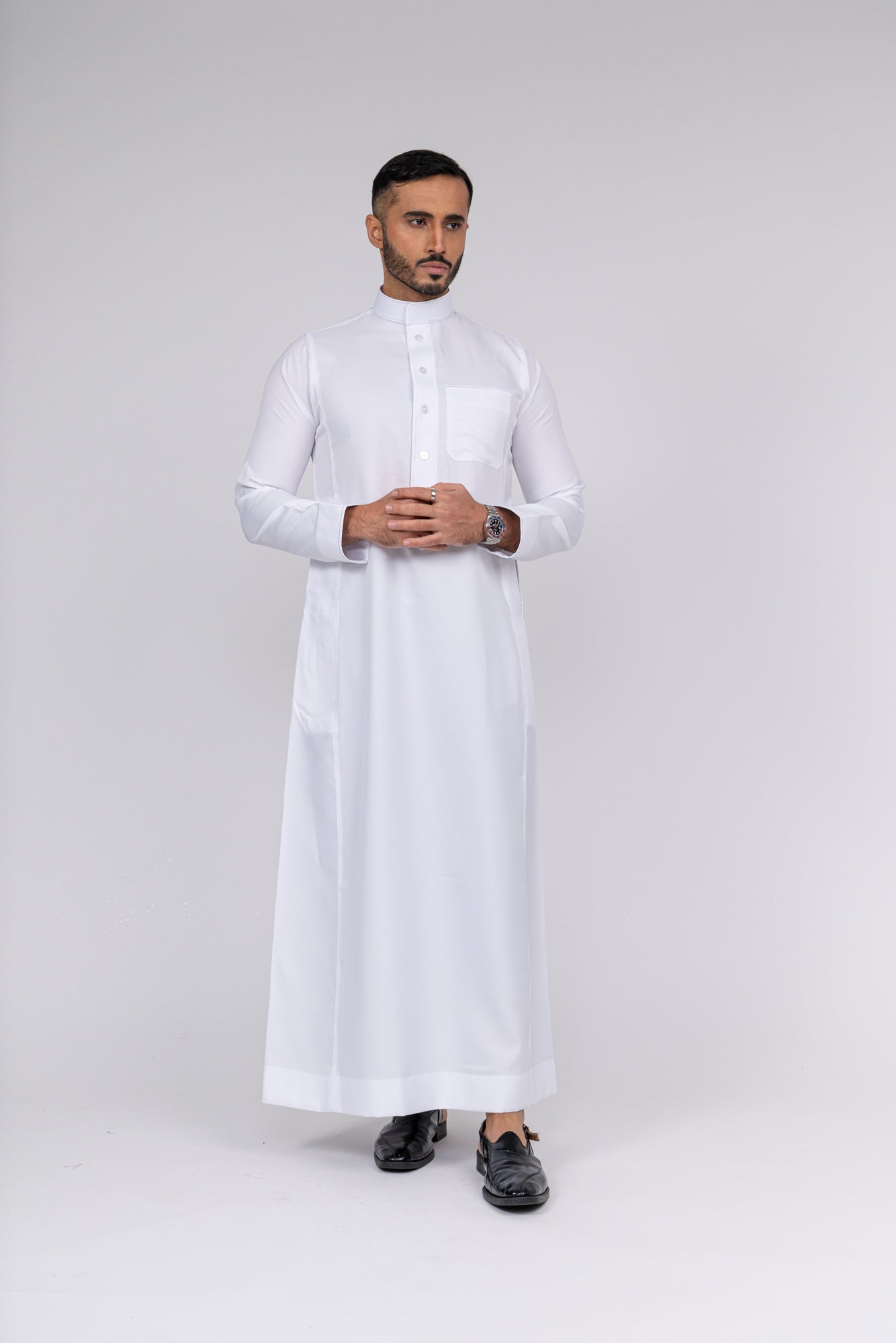 White Al-Aseel Embroidered Thobe