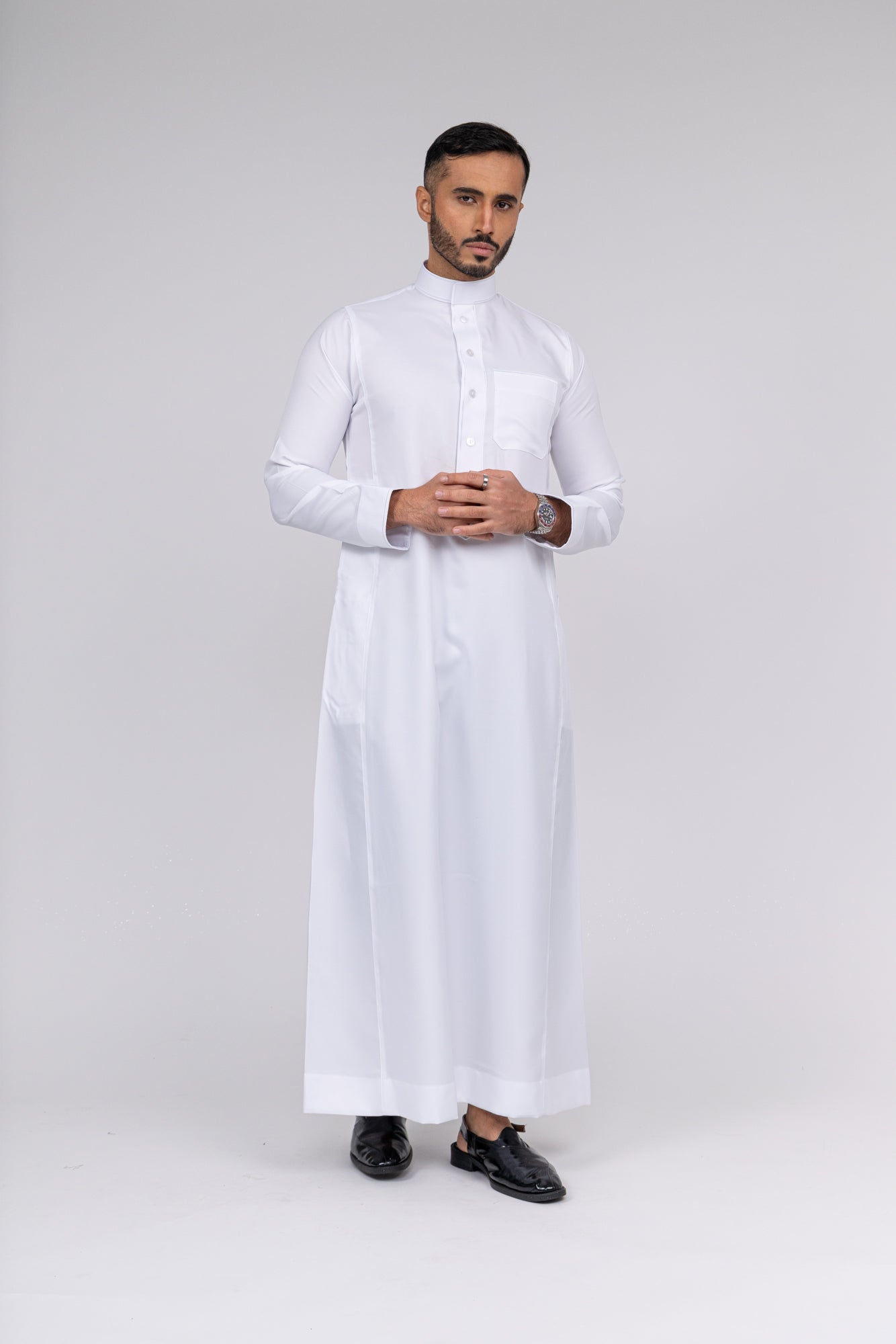 White Al-Aseel Embroidered Thobe