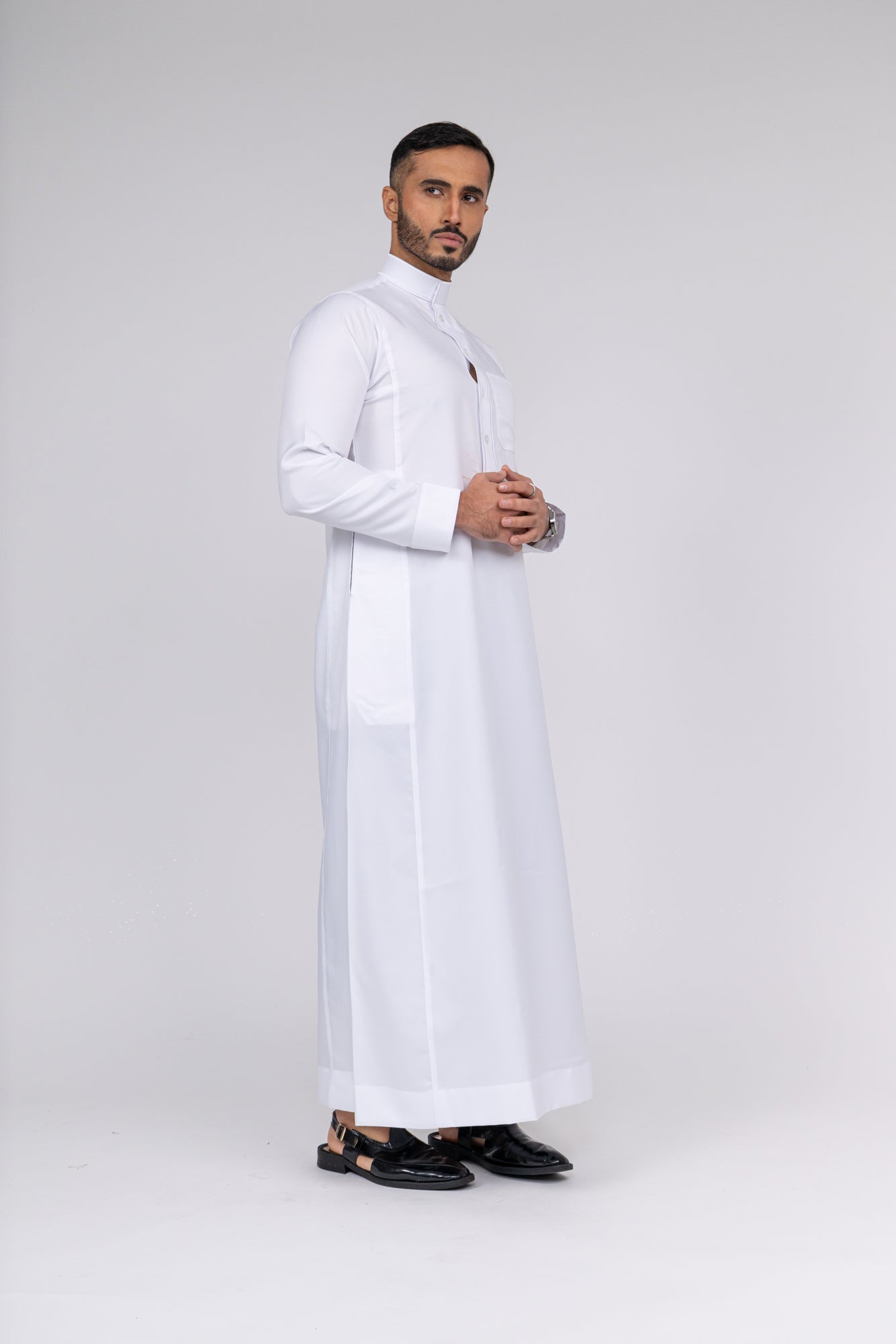 White Al-Aseel Embroidered Thobe