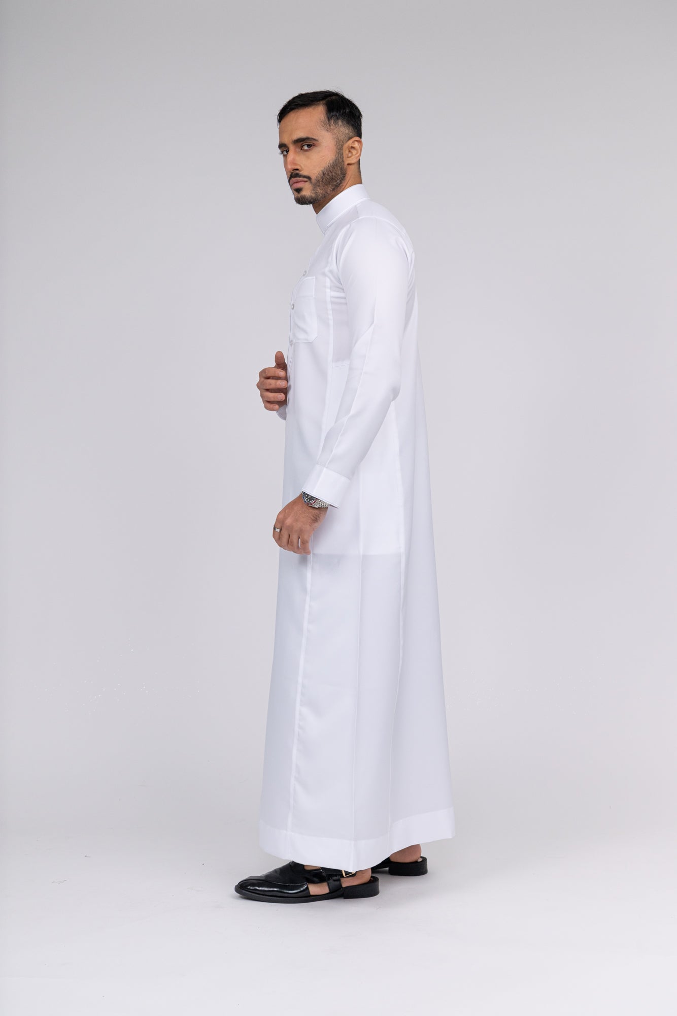 White Al-Aseel Embroidered Thobe