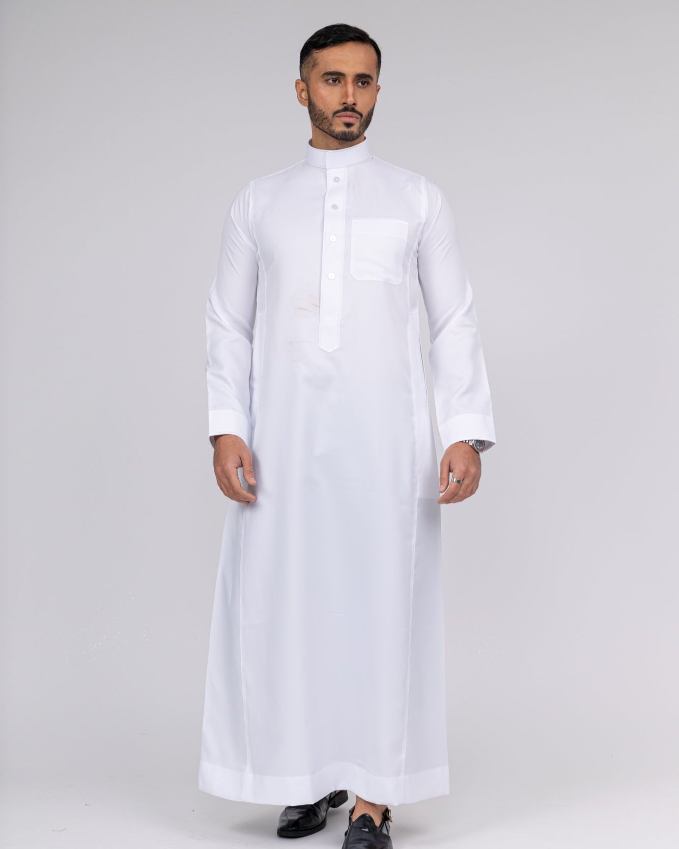 White Al-Aseel Embroidered Thobe