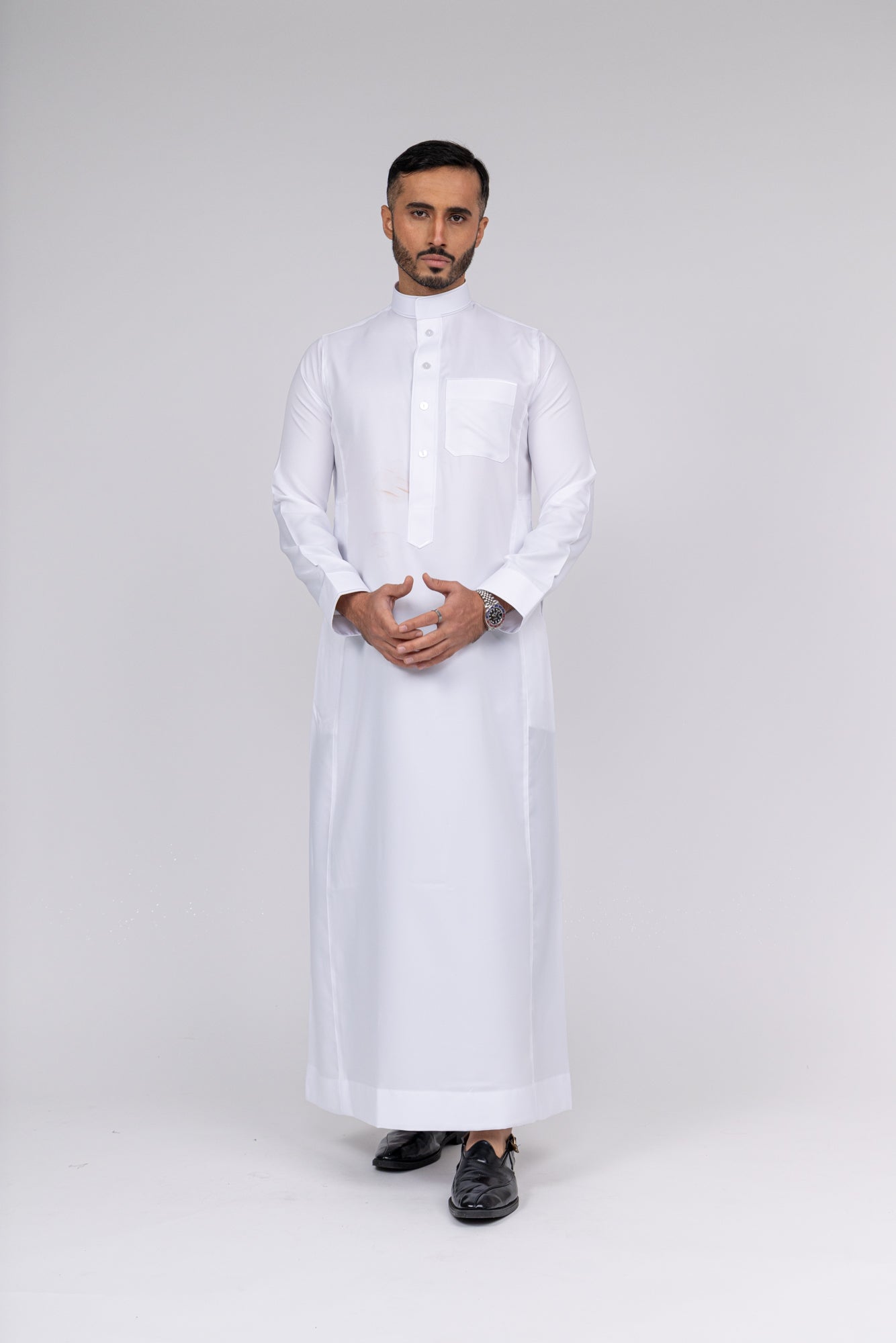 White Al-Aseel Embroidered Thobe
