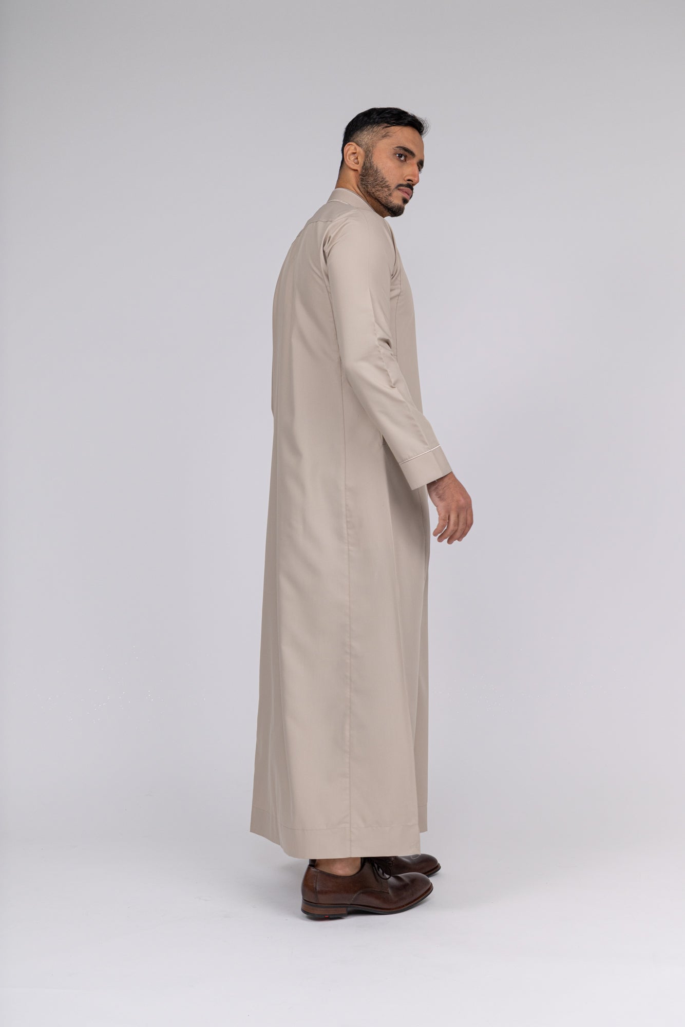 Beige Al-Aseel Embroidered Thobe
