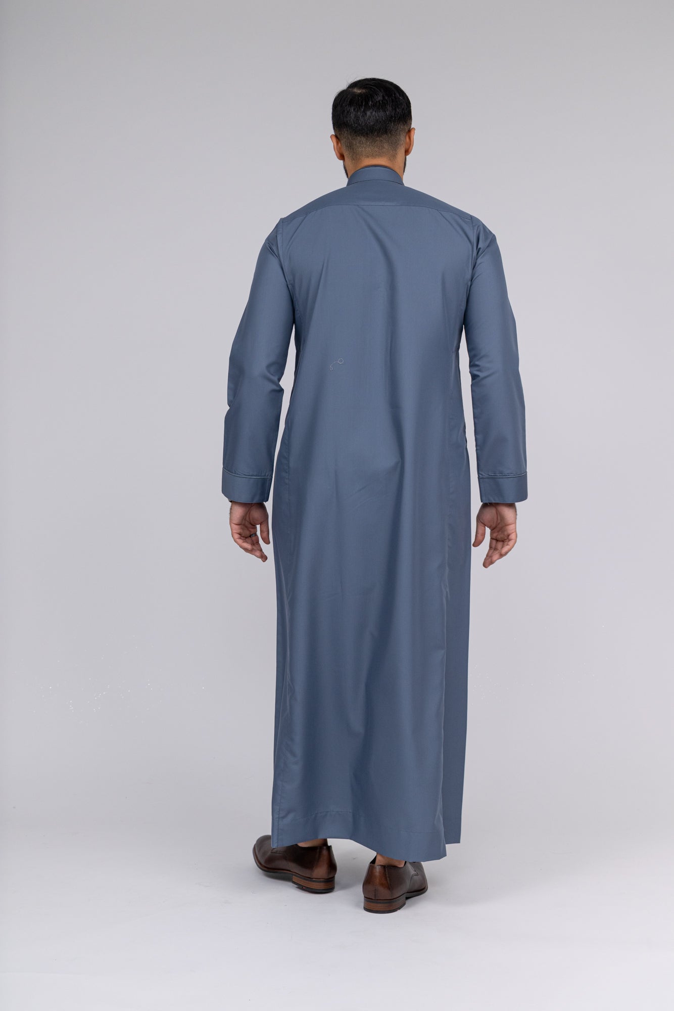 Grey Al-Aseel Embroidered Thobe