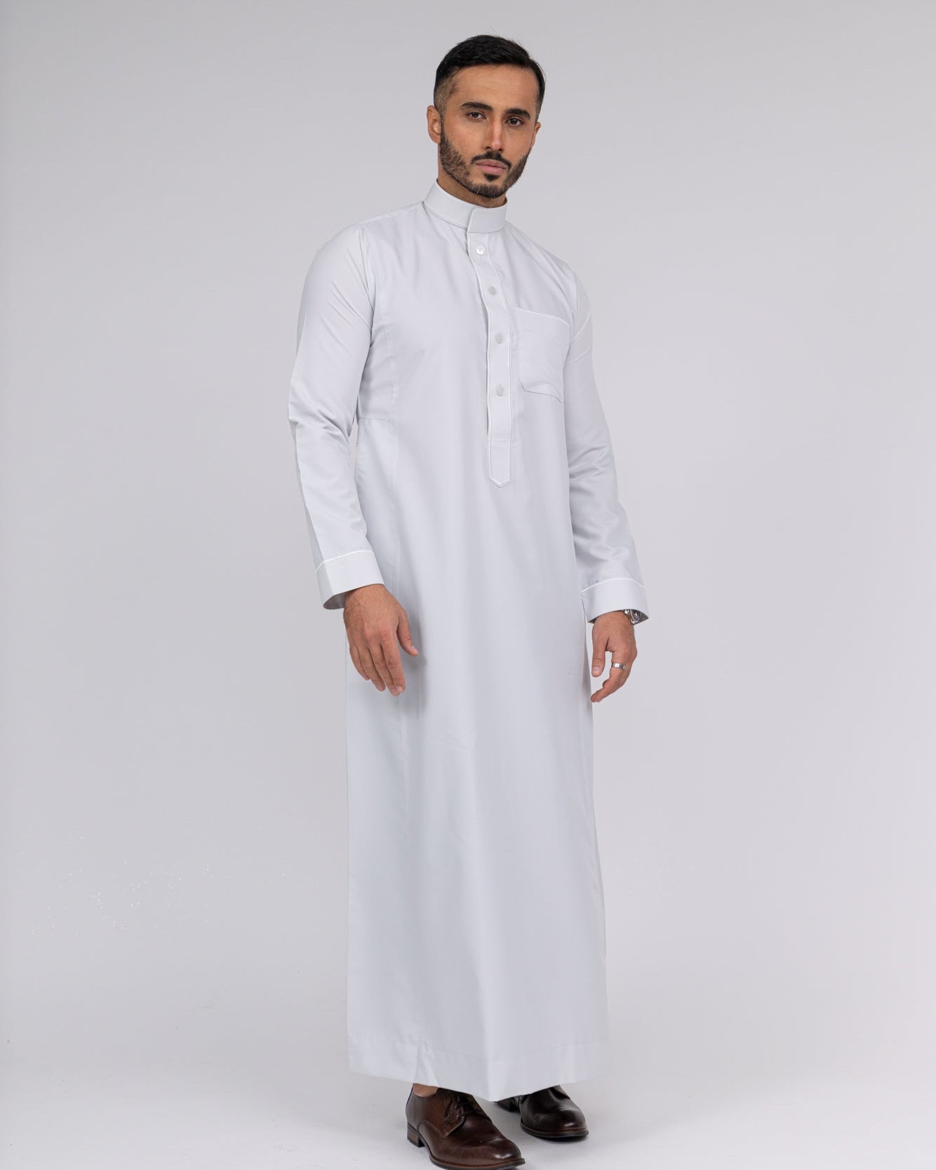Ivory Al-Aseel Embroidered Thobe