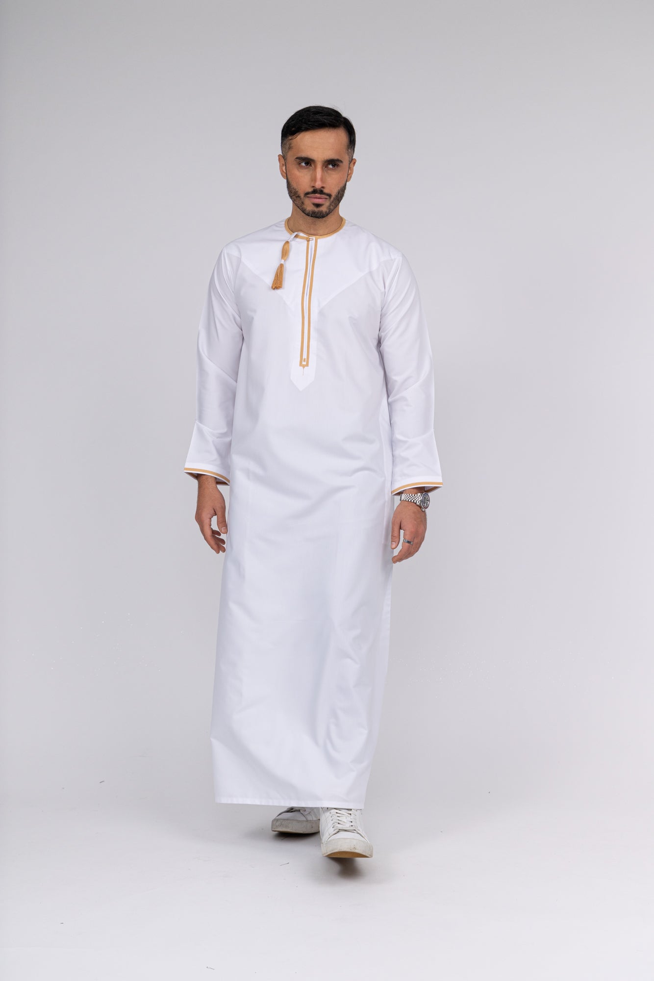 White & Gold Omani Thobe