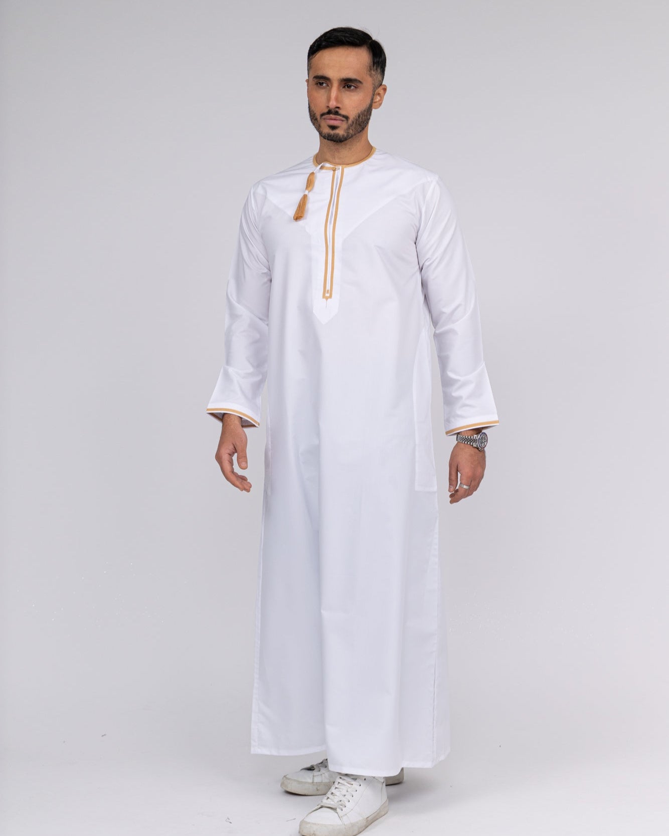 White & Gold Omani Thobe
