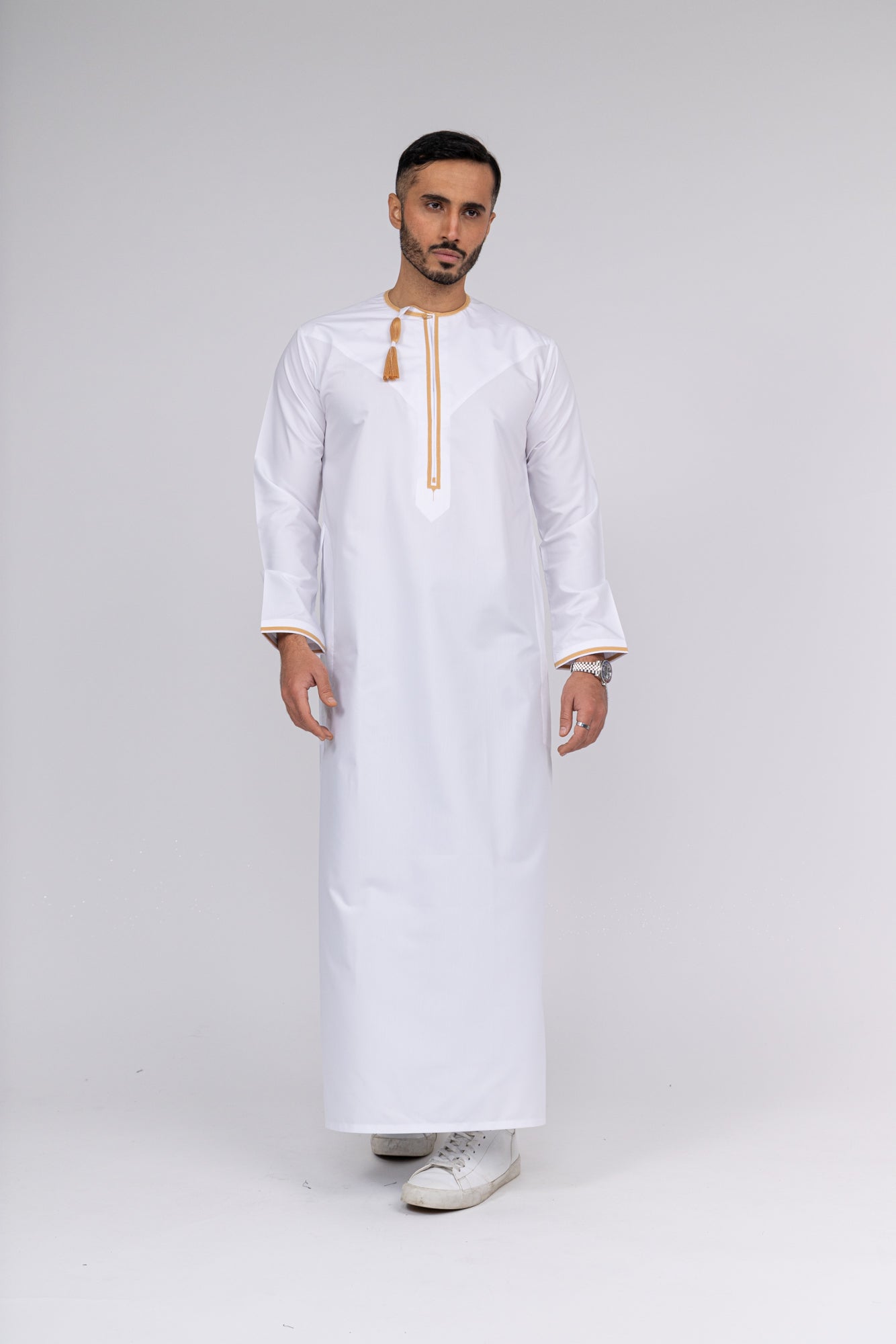 White & Gold Omani Thobe
