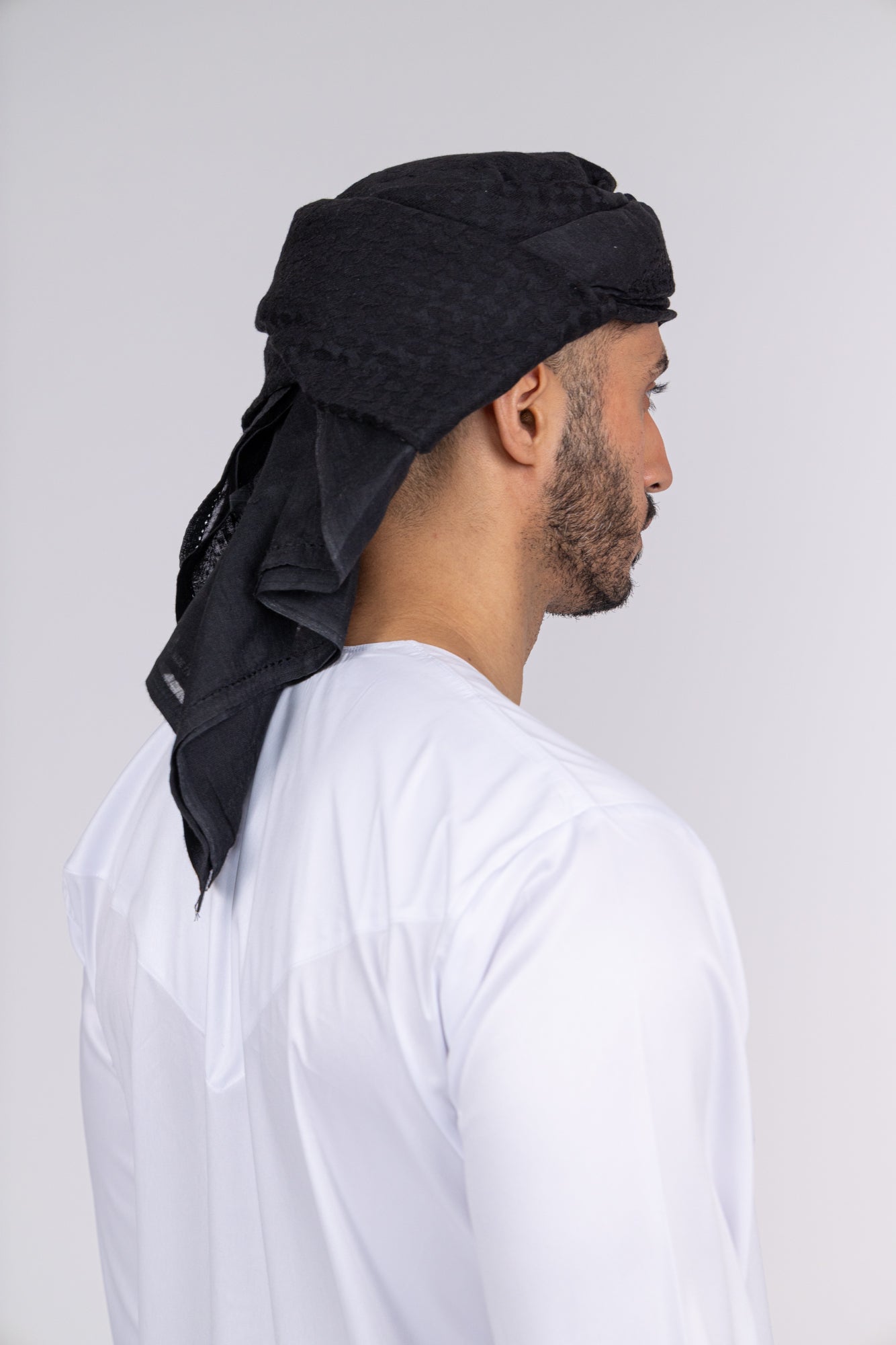 Mens Ready Made Black Arab Hat Shemagh