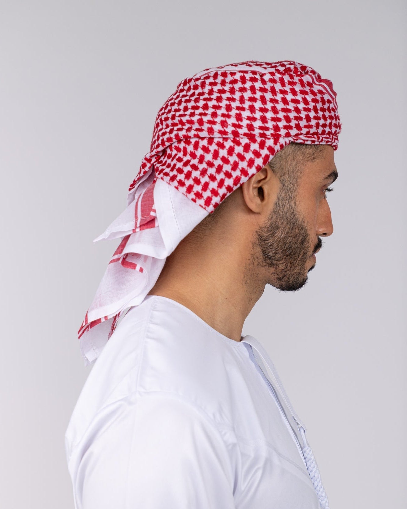 Mens Ready Made Red Arab Hat Shemagh