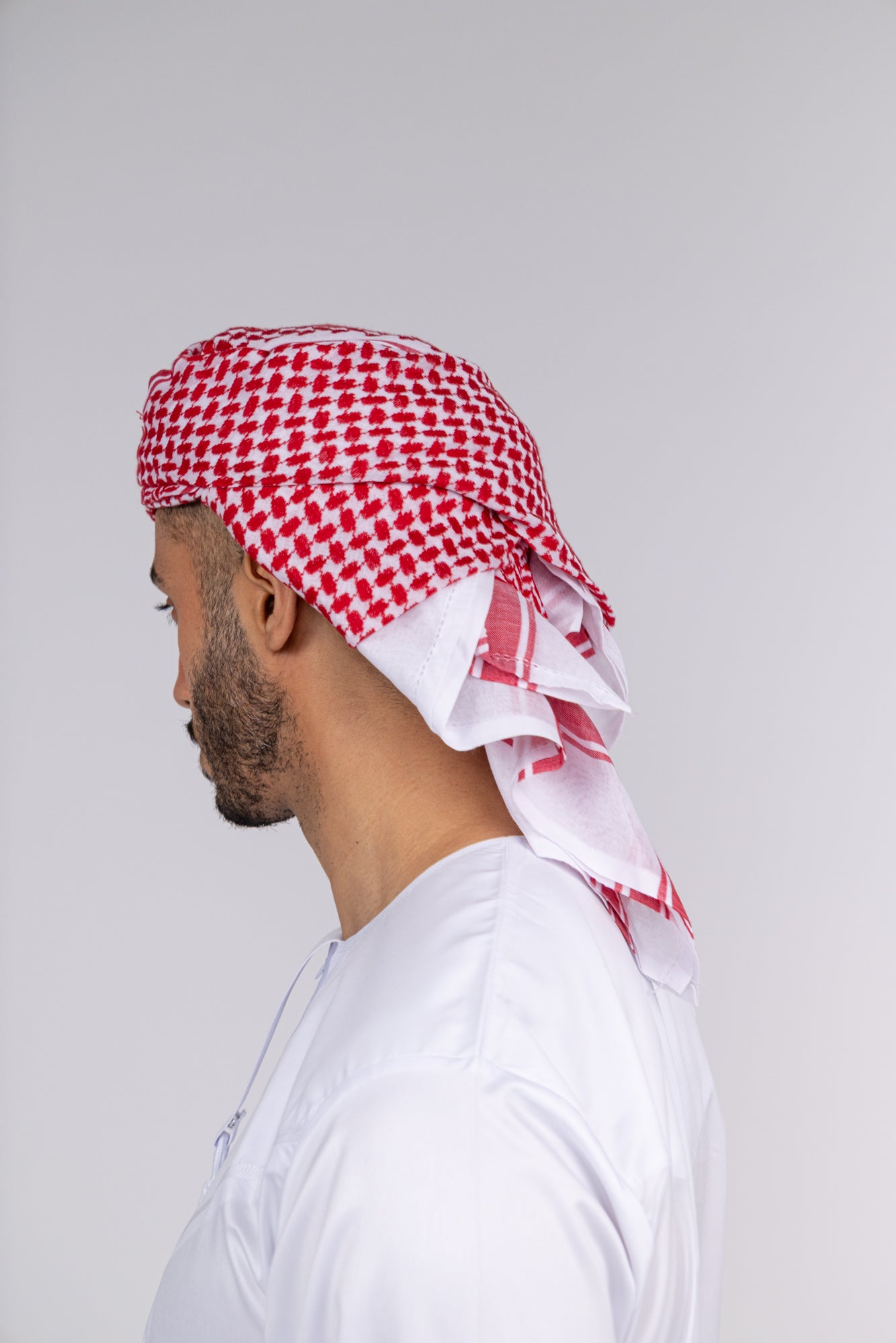 Mens Ready Made Red Arab Hat Shemagh