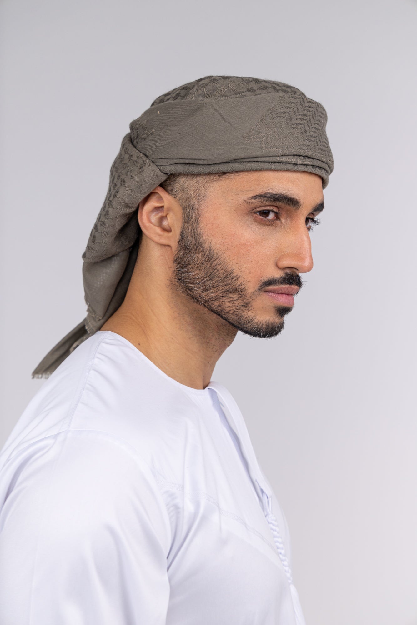 Mens Ready Made Khaki Arab Hat Shemagh