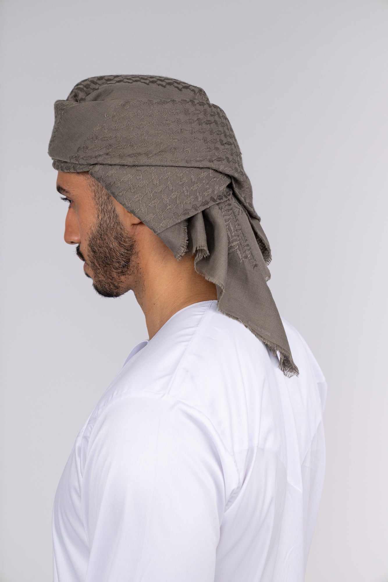 Mens Ready Made Khaki Arab Hat Shemagh