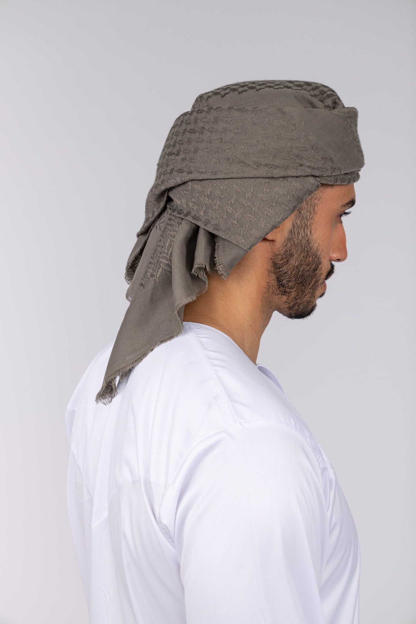 Mens Ready Made Khaki Arab Hat Shemagh
