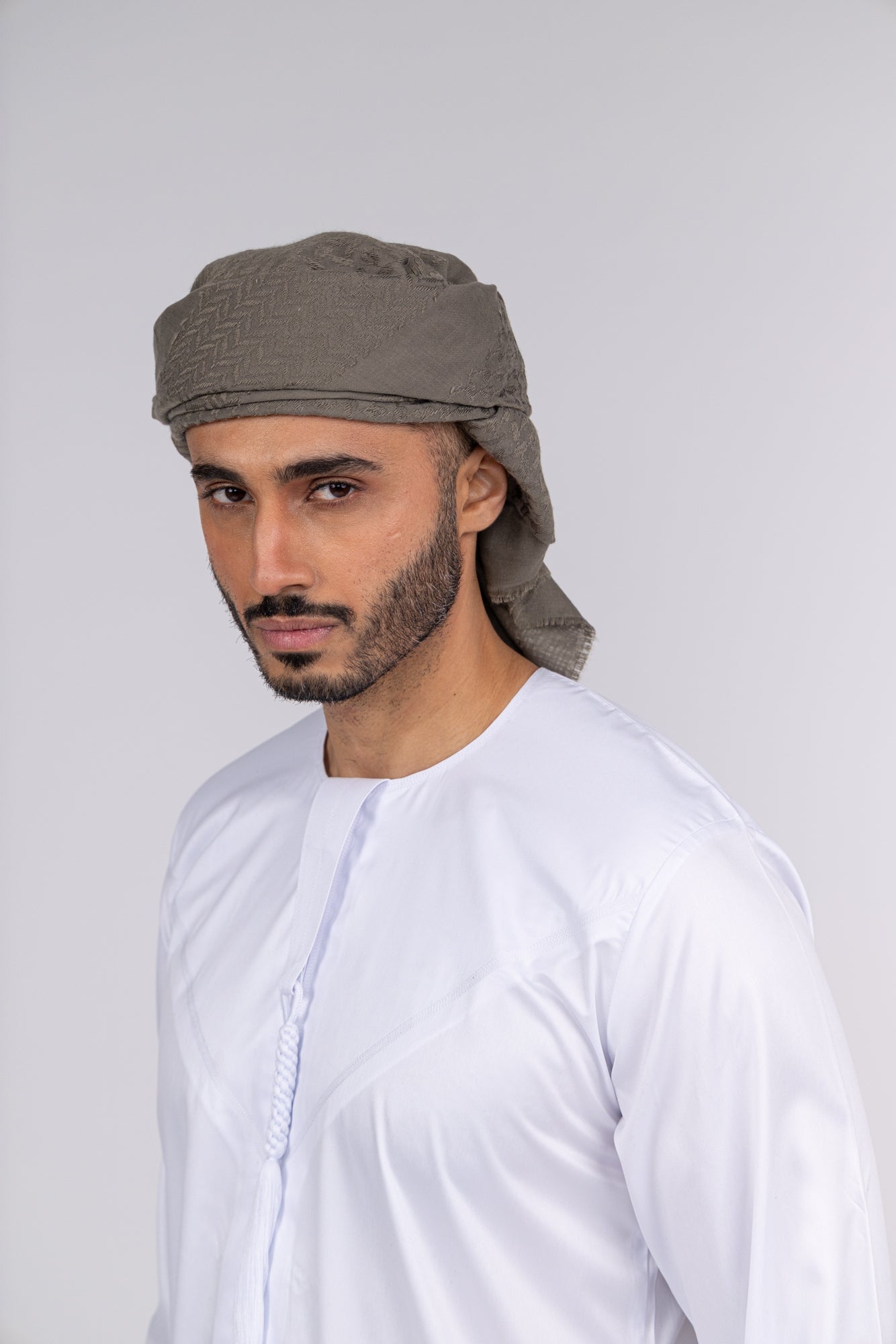 Mens Ready Made Khaki Arab Hat Shemagh