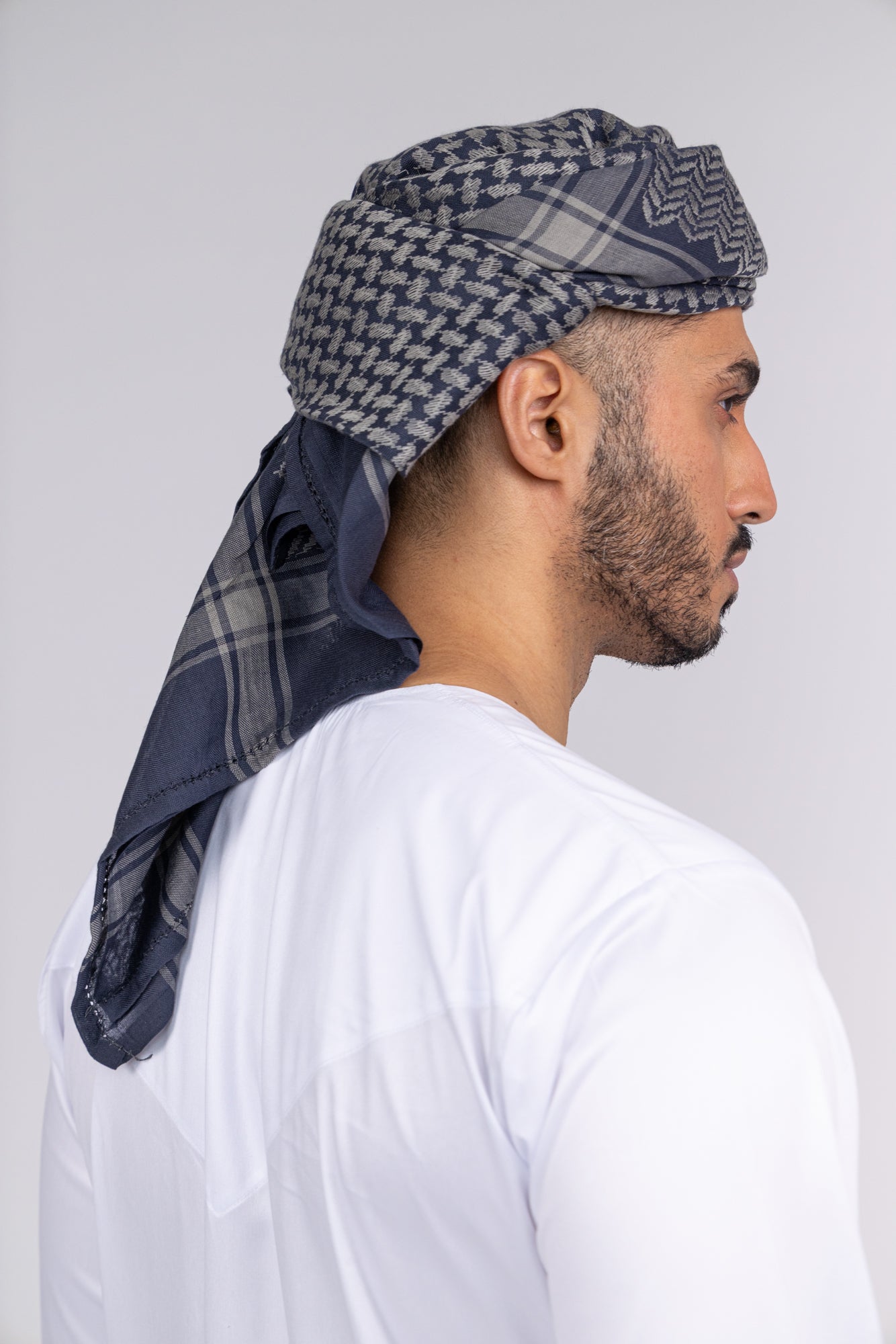 Mens Ready Made Navy Arab Hat Shemagh