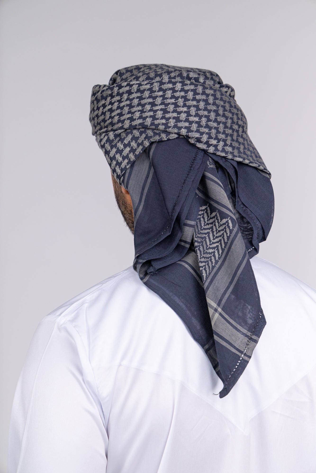 Mens Ready Made Navy Arab Hat Shemagh