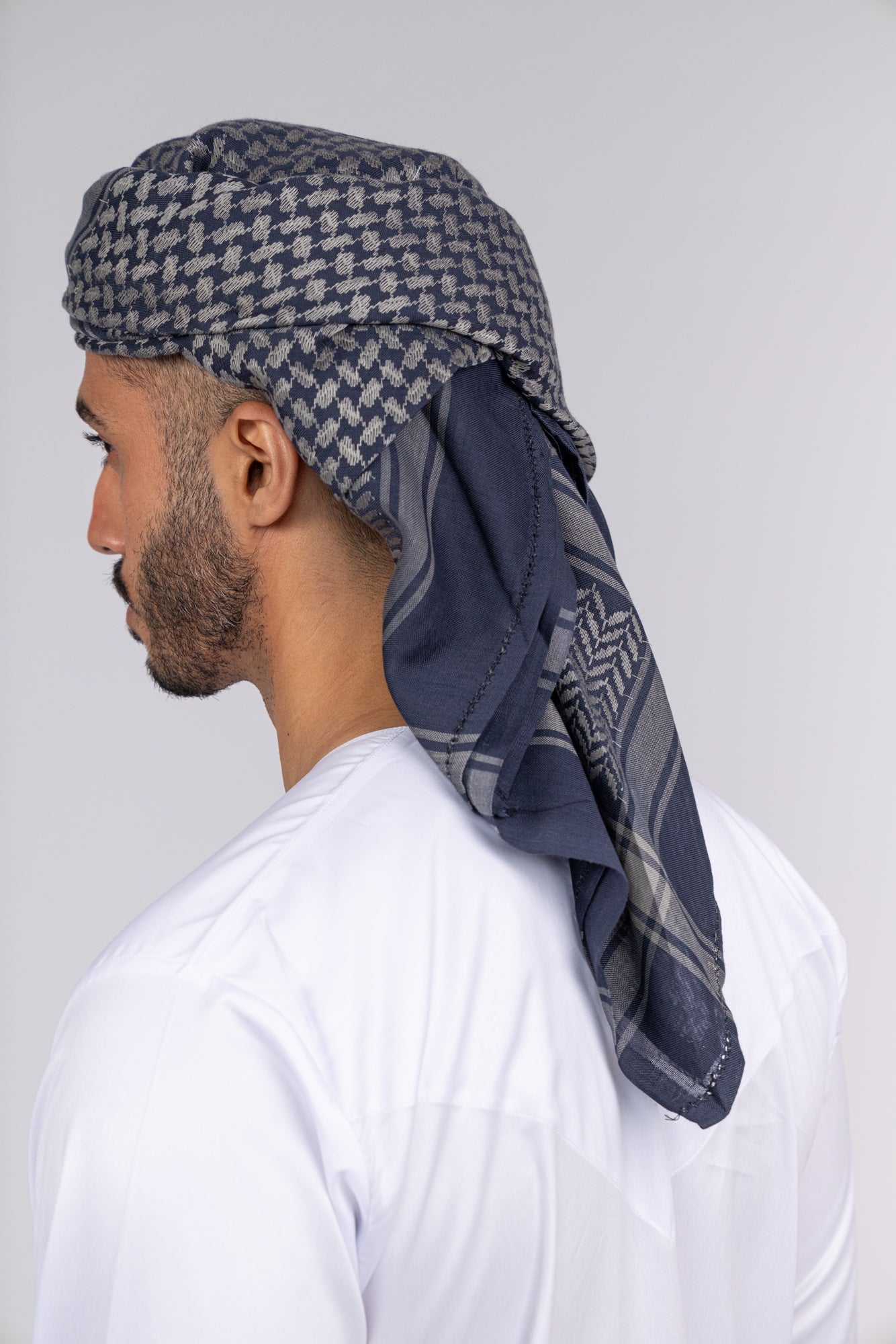 Mens Ready Made Navy Arab Hat Shemagh