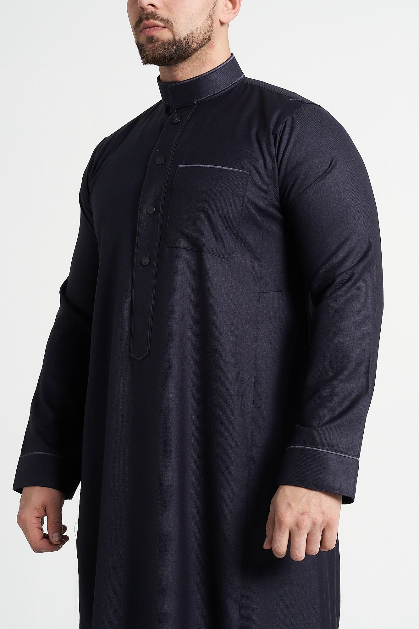 Charcoal Al-Aseel Embroidered Thobe
