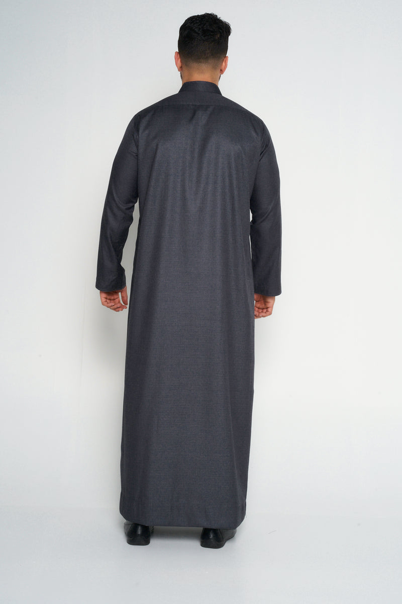 Grey Cashmere Wool Bahraini Thobe