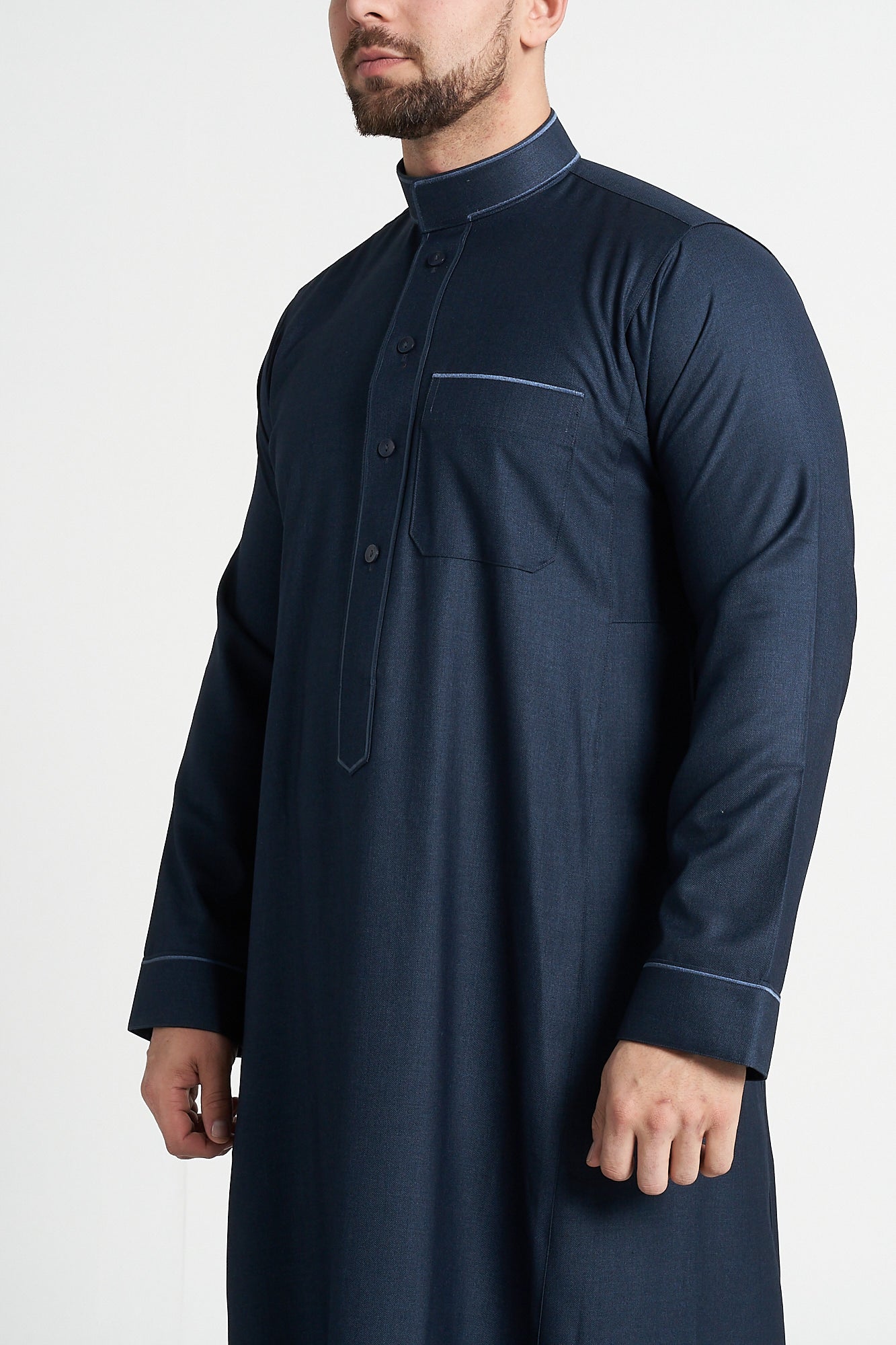 Teal Al-Aseel Embroidered Thobe