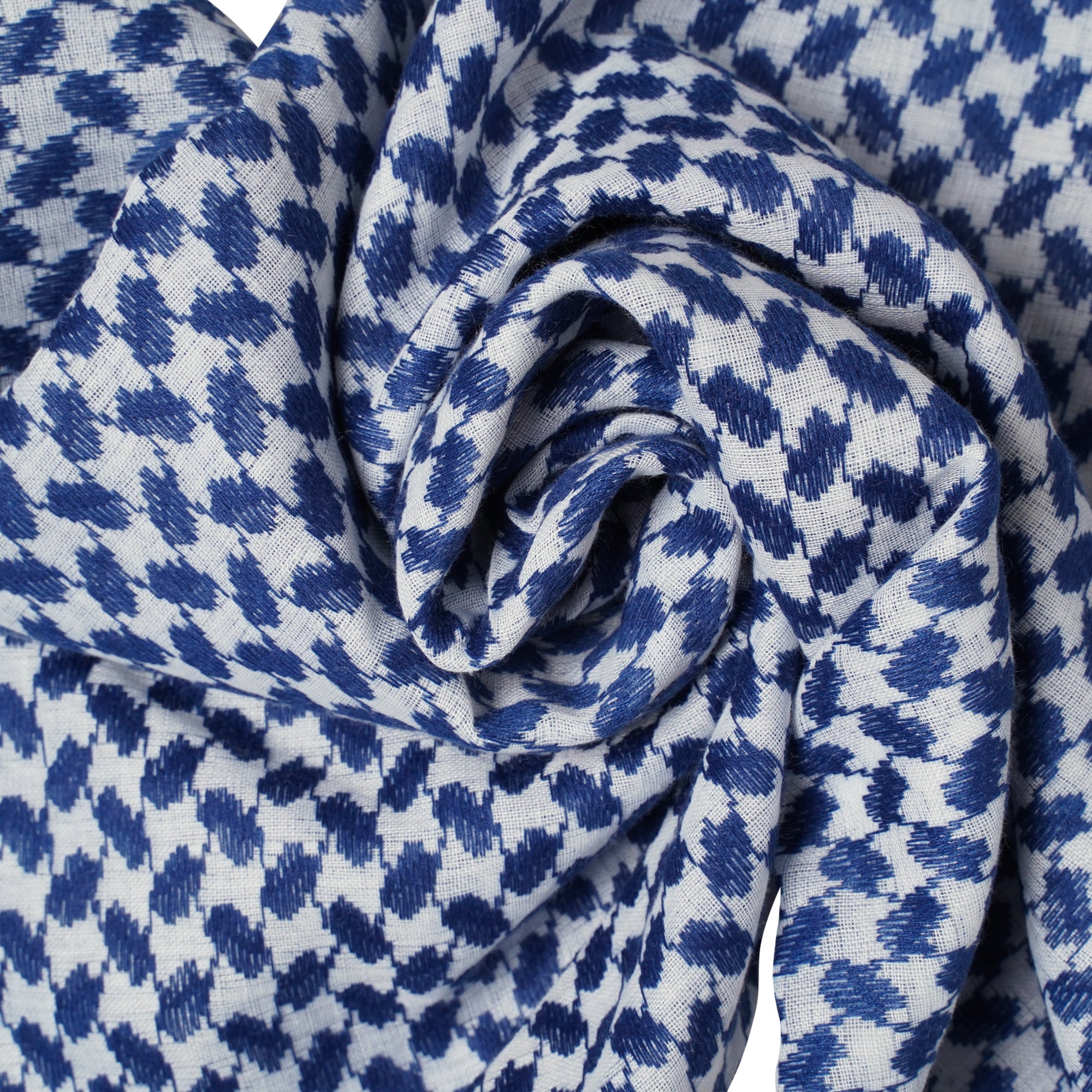 Blue and White Arab Shemagh Headscarf