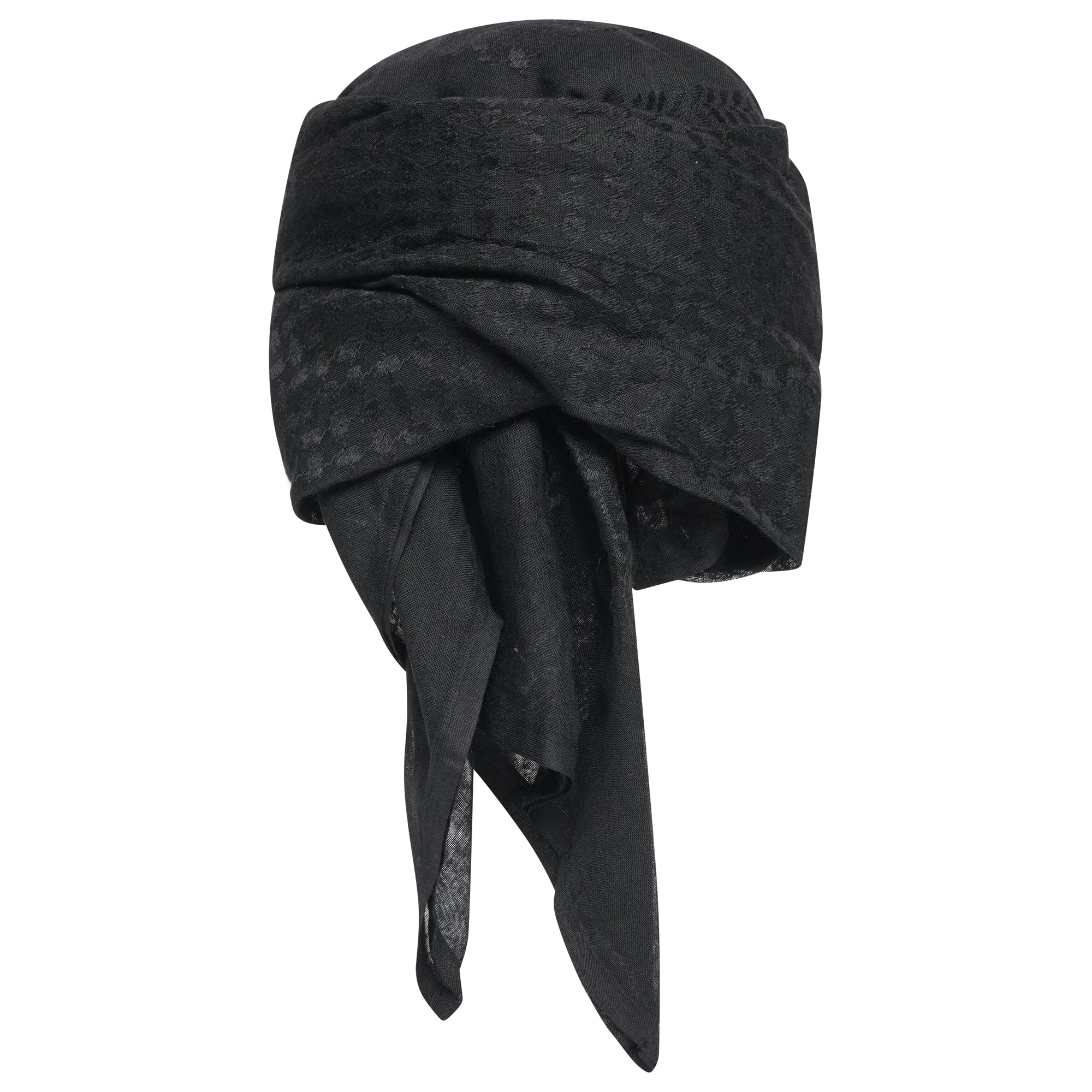 Mens Ready Made Black Arab Shemagh Hat