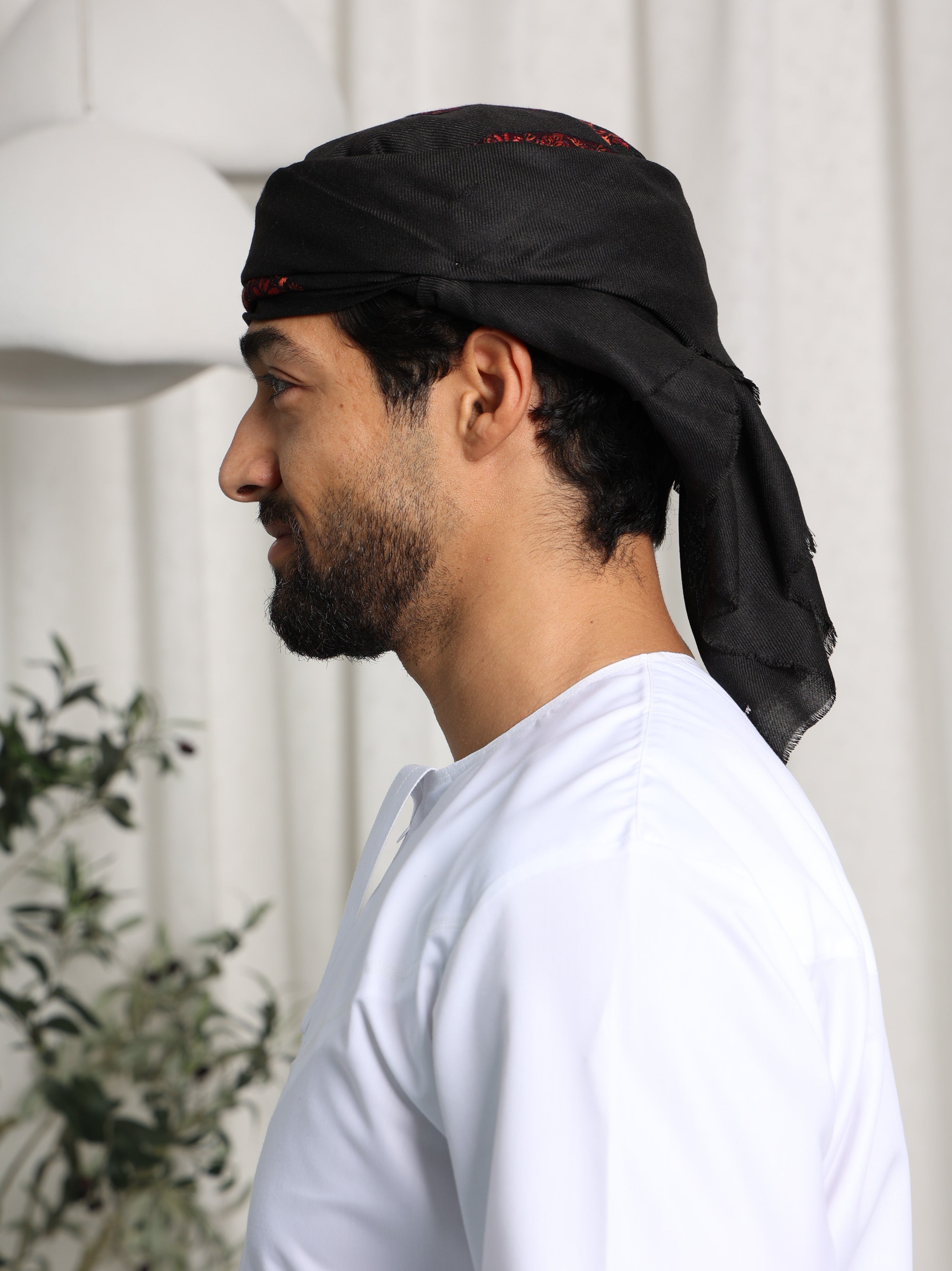 Mens Black Ready Made Yemeni Shemagh