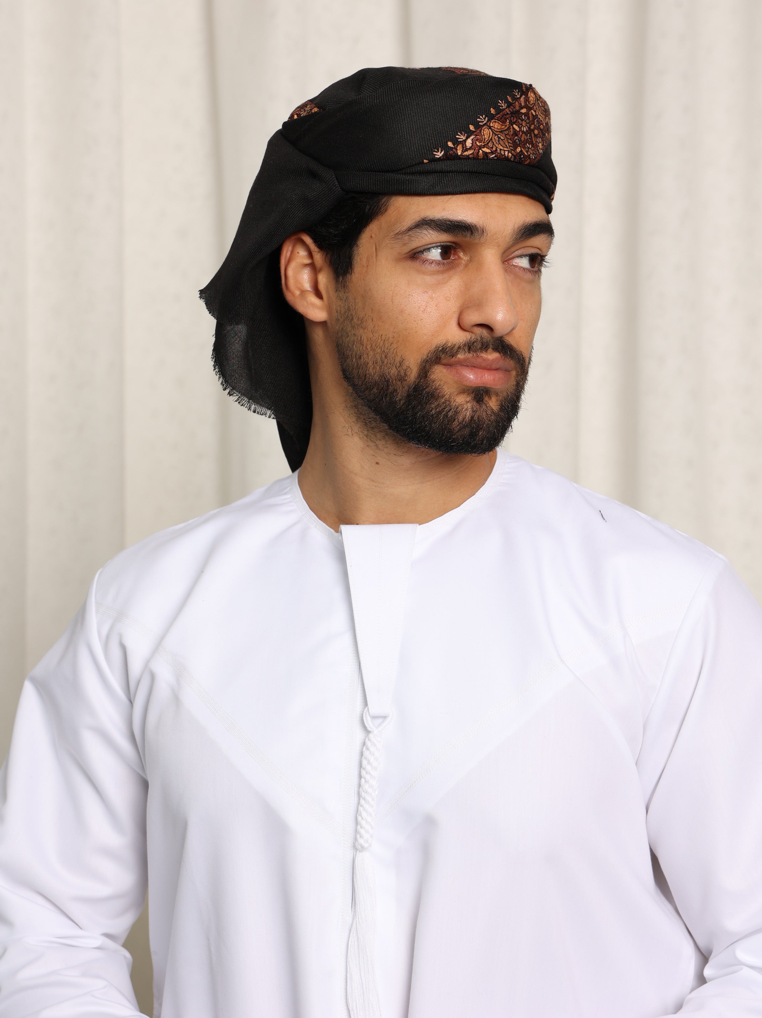 Mens Black Ready Made Yemeni Shemagh