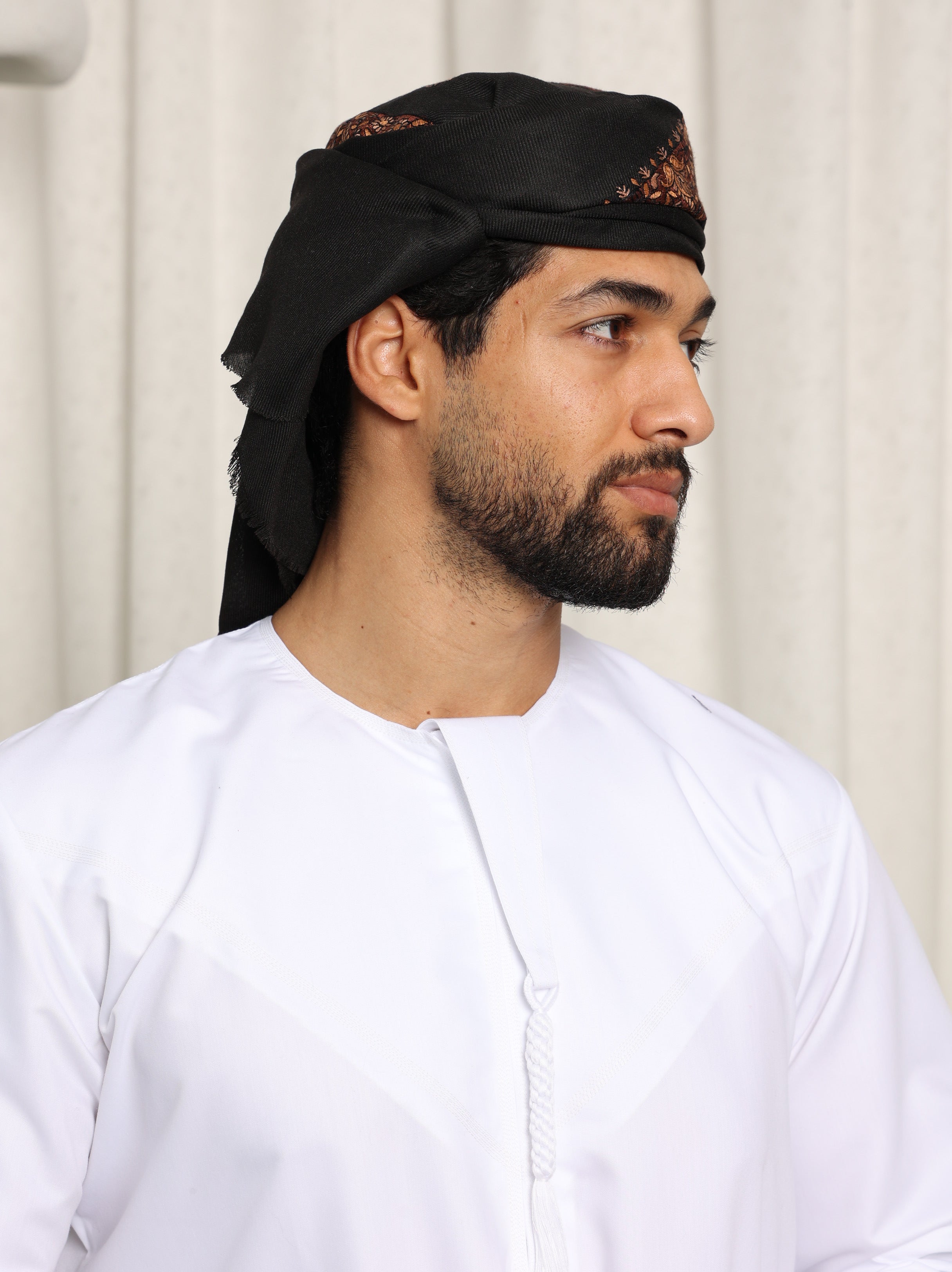 Mens Black Ready Made Yemeni Shemagh