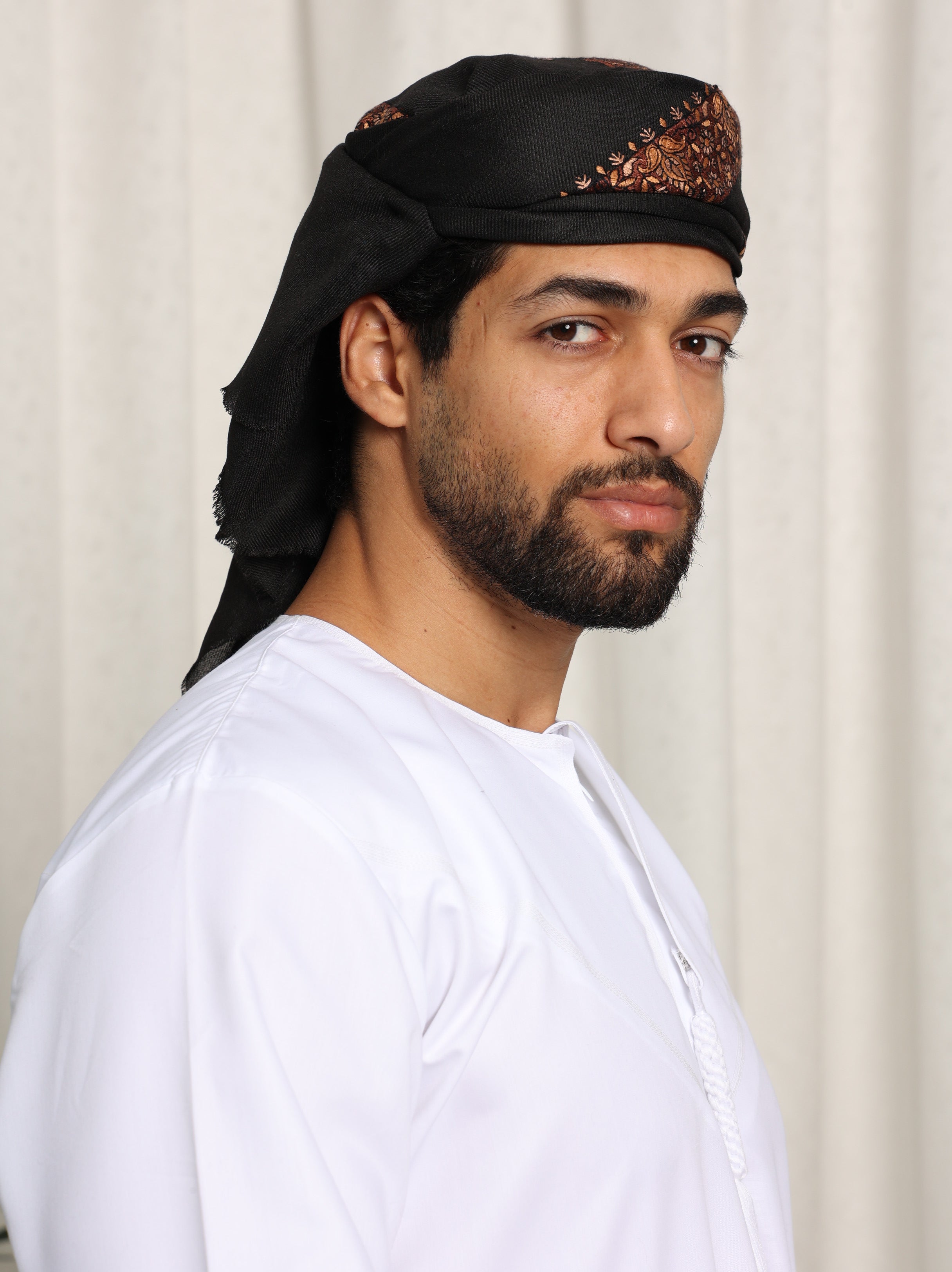 Mens Black Ready Made Yemeni Shemagh