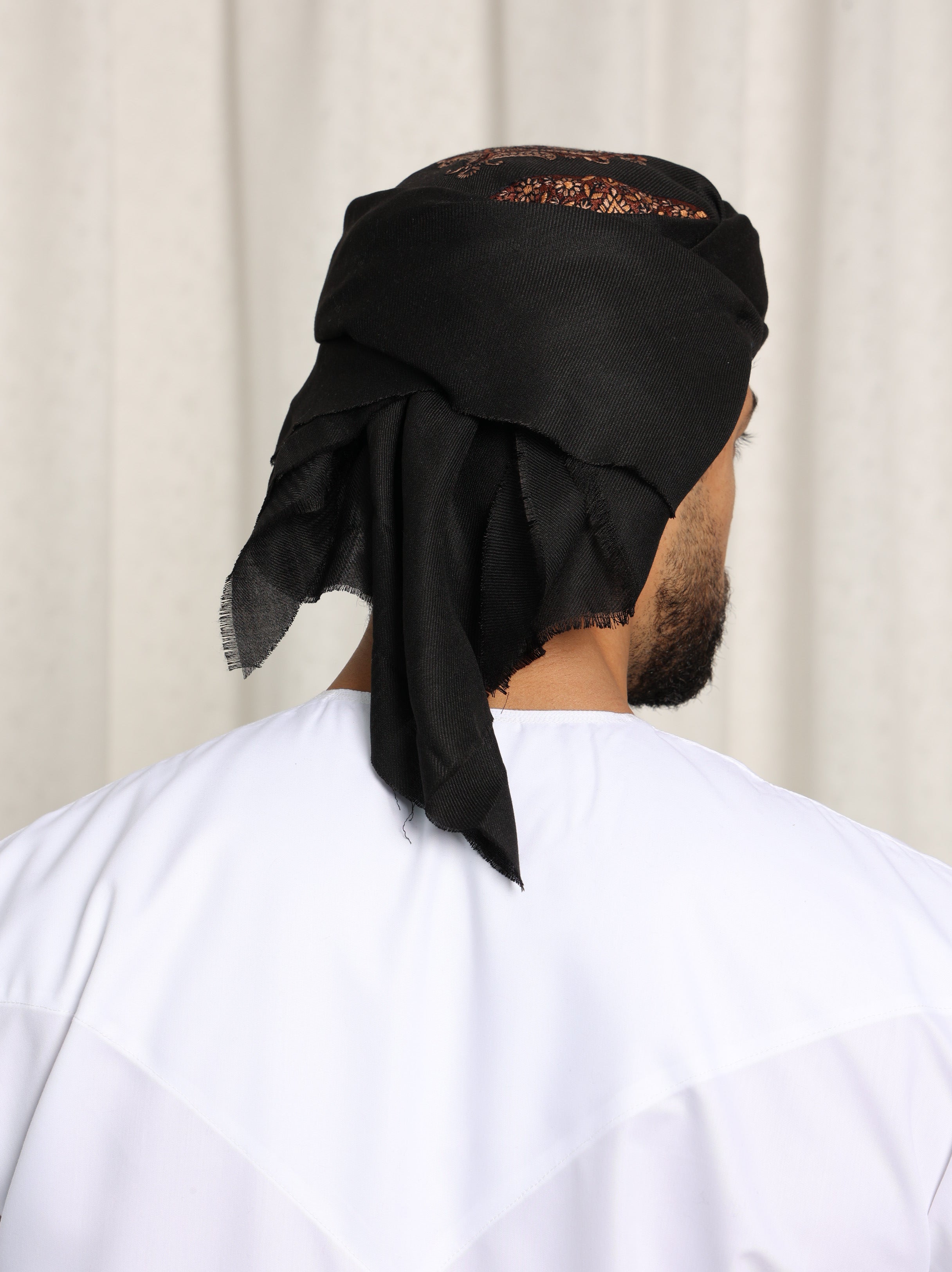 Mens Black Ready Made Yemeni Shemagh