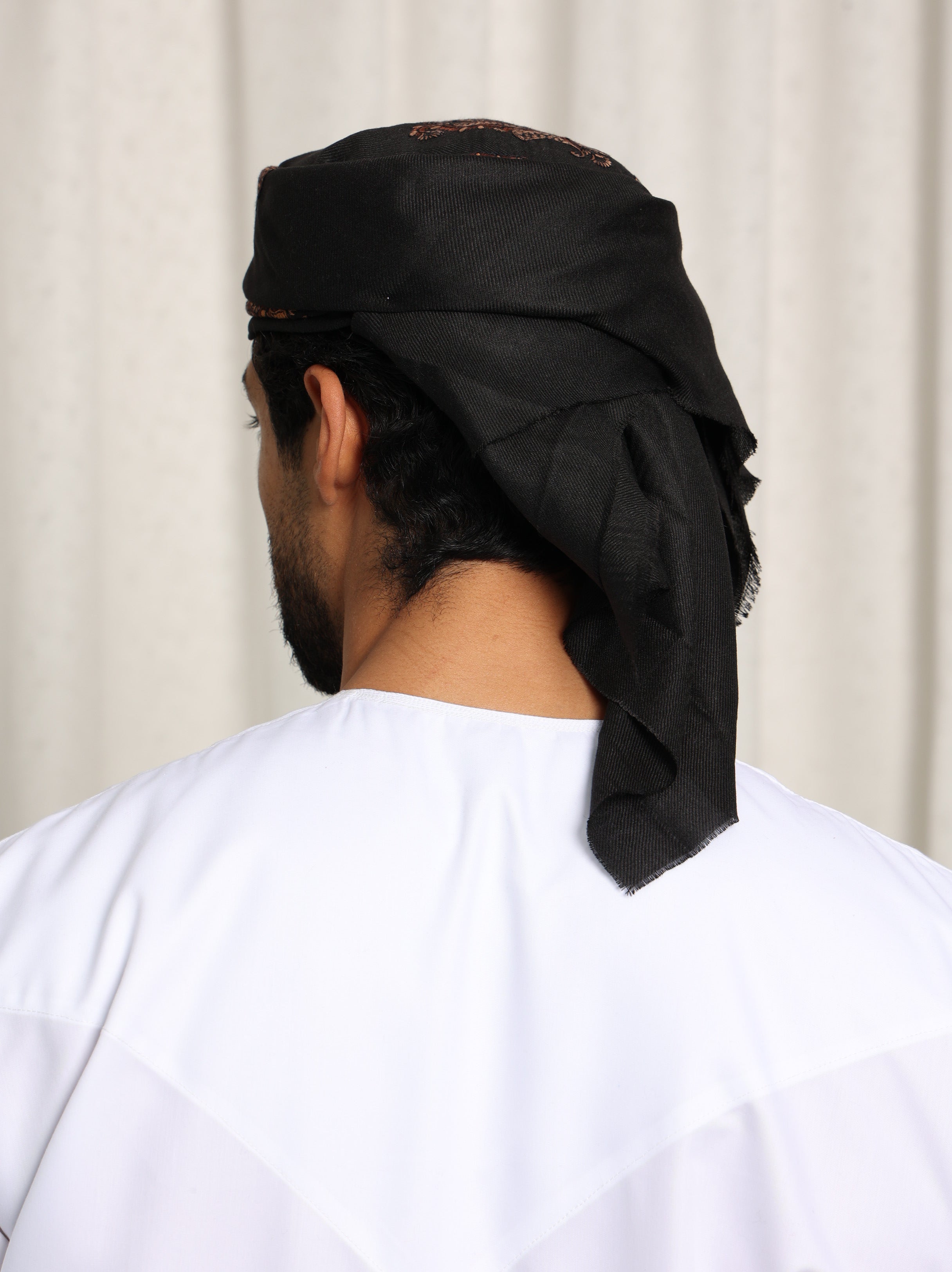 Mens Black Ready Made Yemeni Shemagh