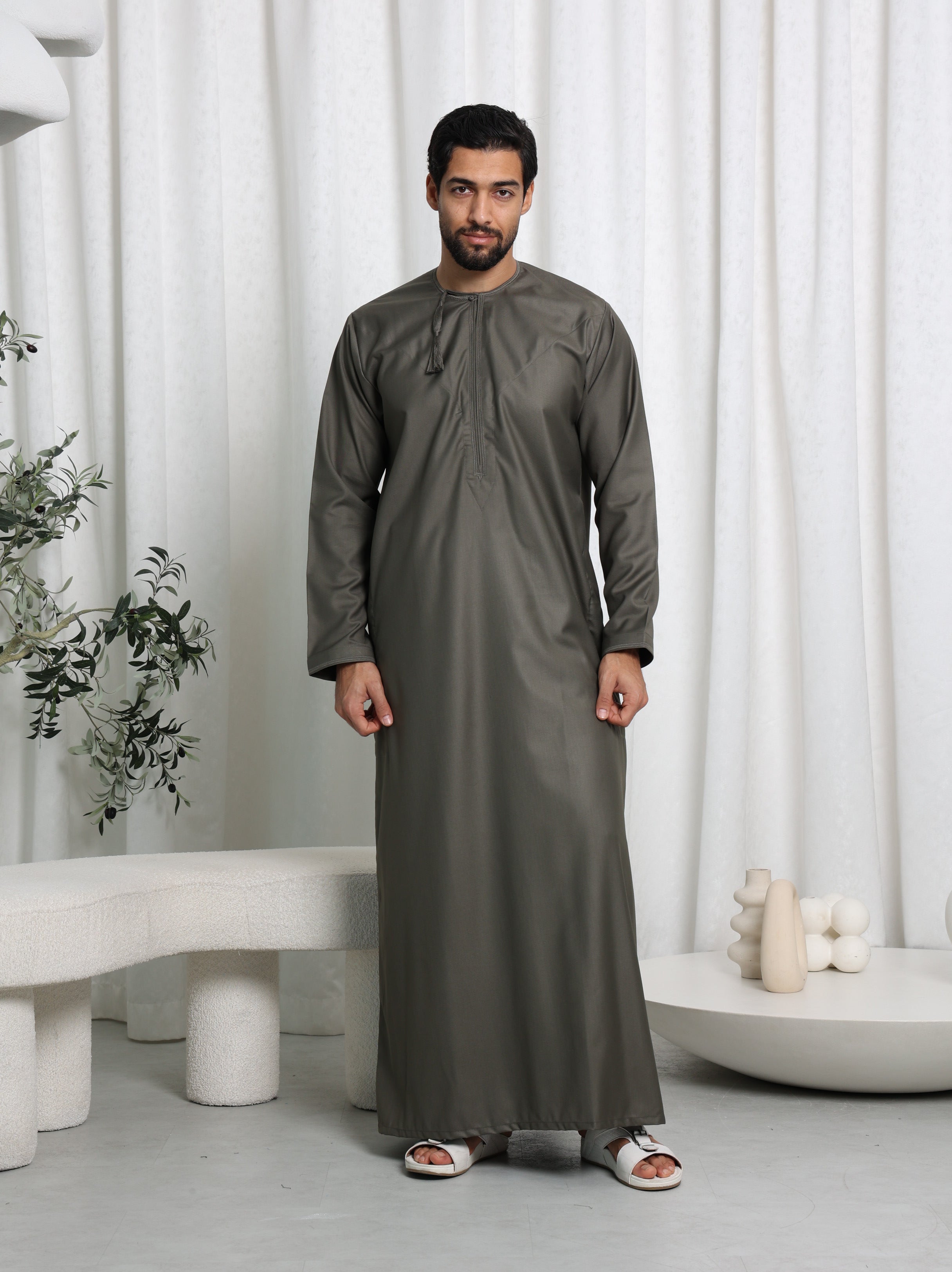 Olive Green Omani Thobe