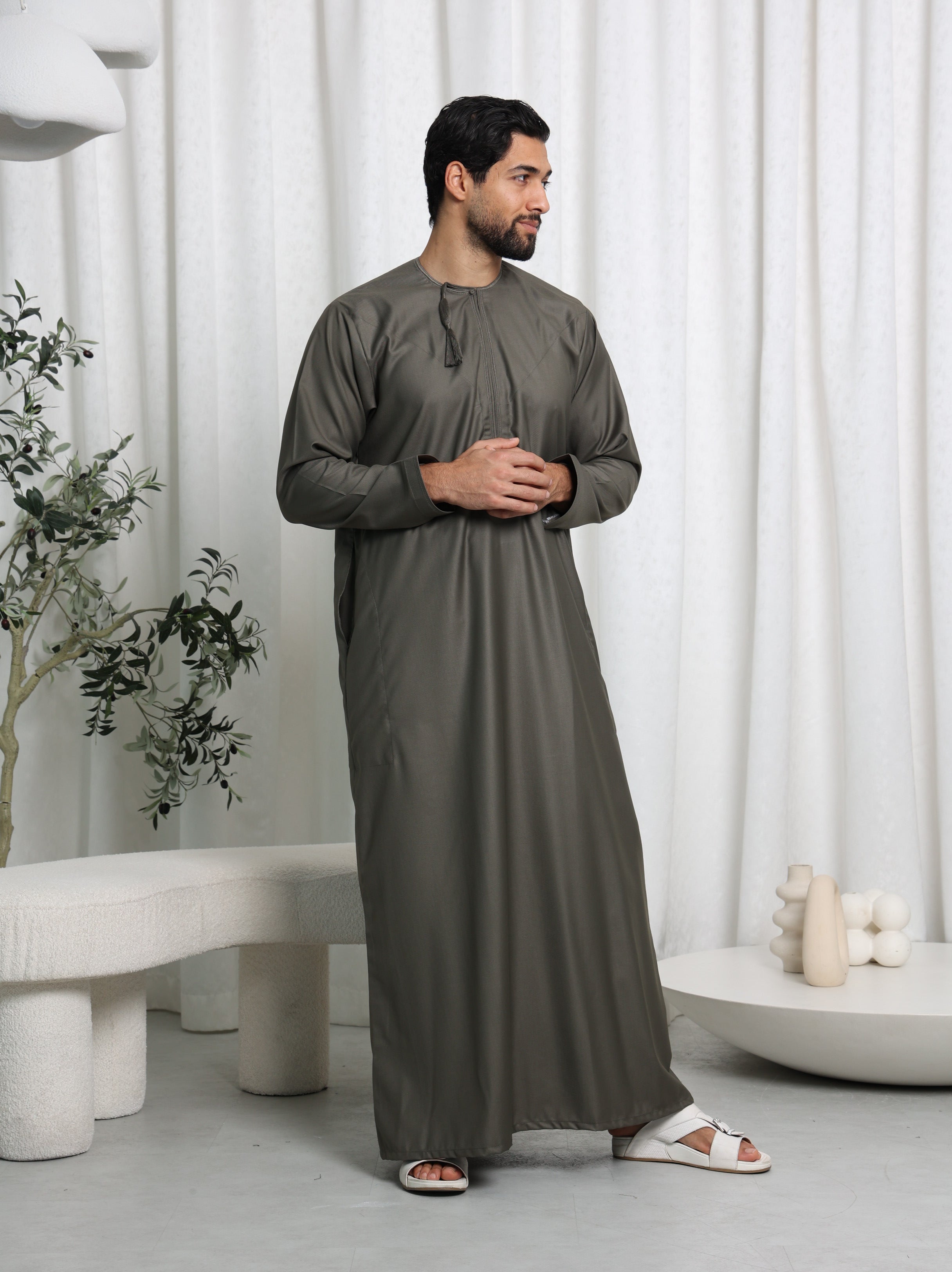 Olive Green Omani Thobe