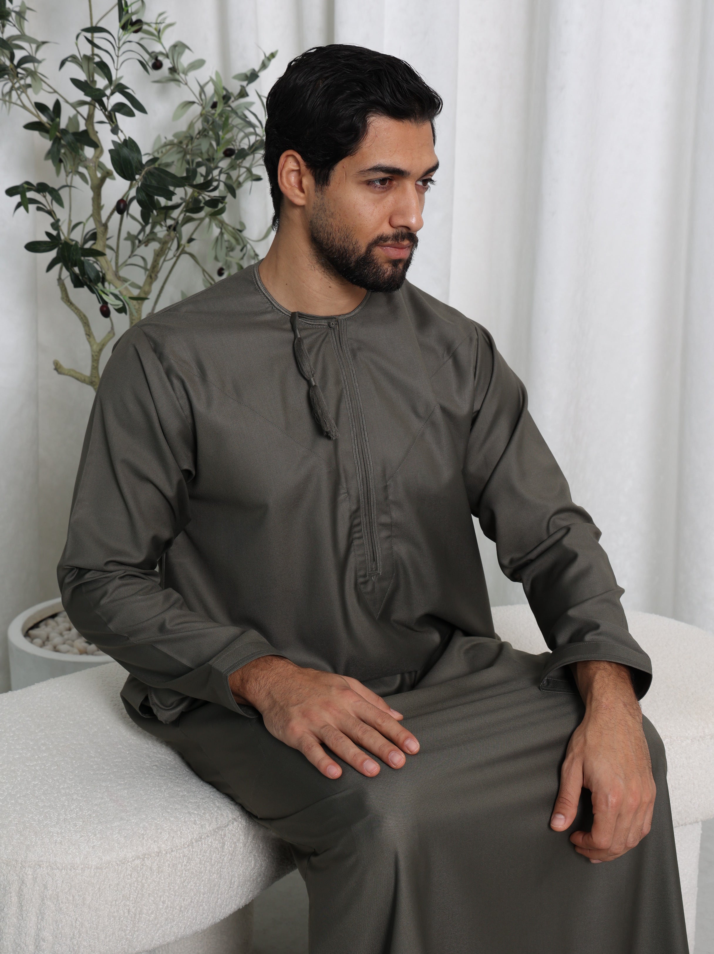 Olive Green Omani Thobe